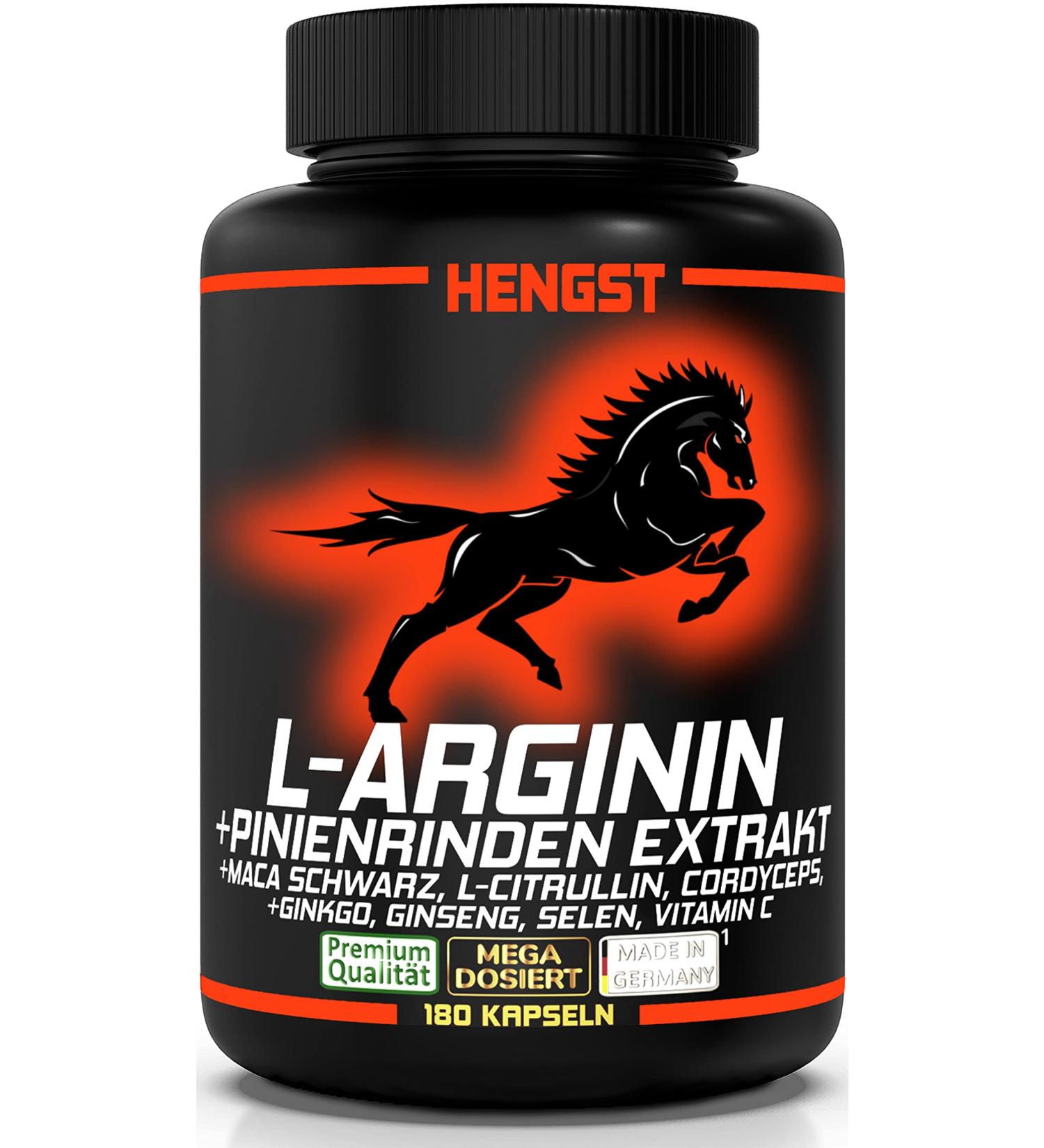 Buy Stallion Hammer: L-Arginine & Pine Bark Extract 180 Capsules + Maca L-Citrulline Ginseng Ginkgo Cordyceps - Boost Performance! - Buy Online on GoSupps.com