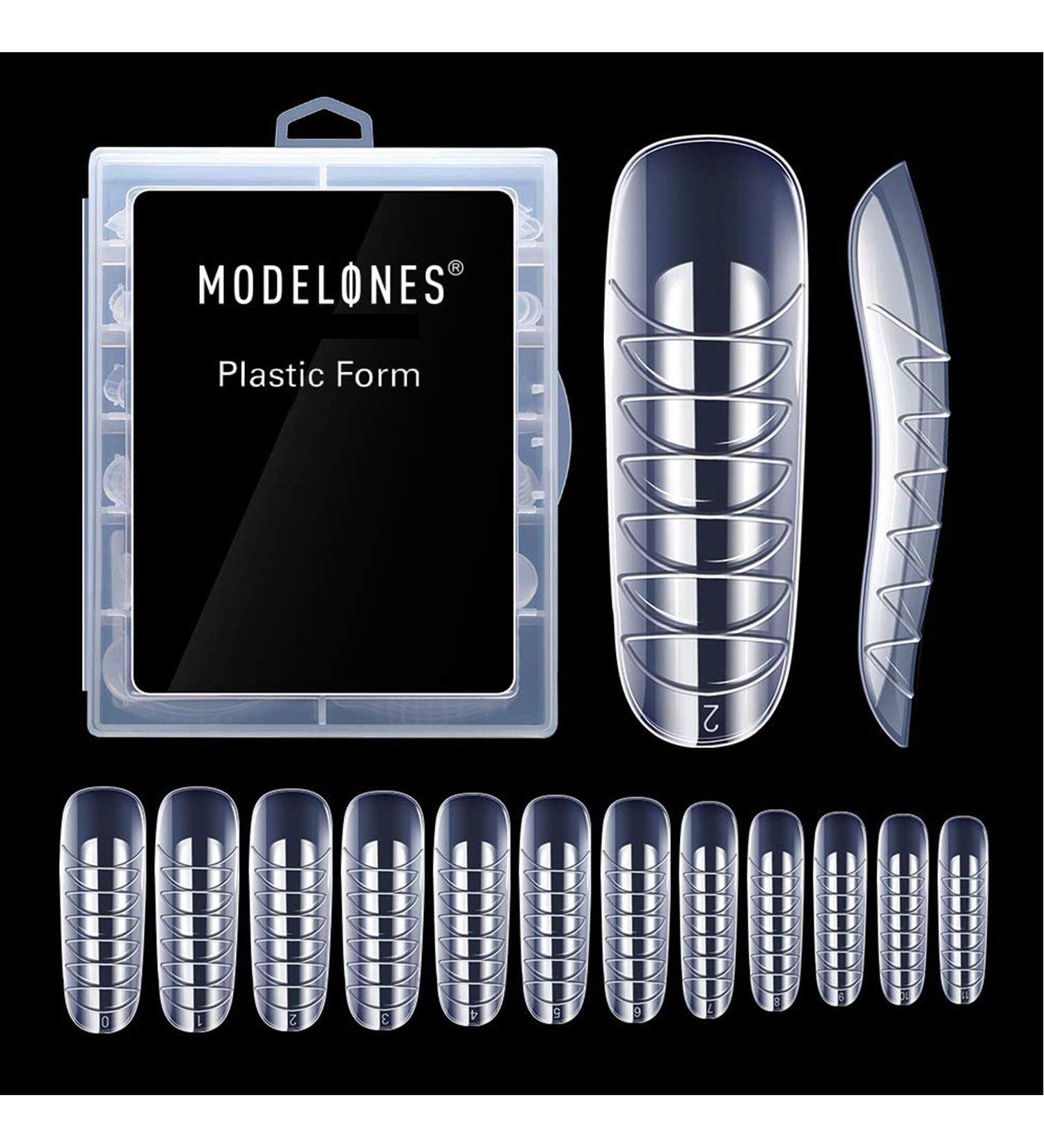 Modelones Poly Extension Gel Dual Nail Forms - 120pcs Clear Nail Extension Tips Set for Thickening Acrylic False Nails - 12 Sizes Trendy Nail Art Design for Salon and DIY Manicure - Buy Online on GoSupps.com