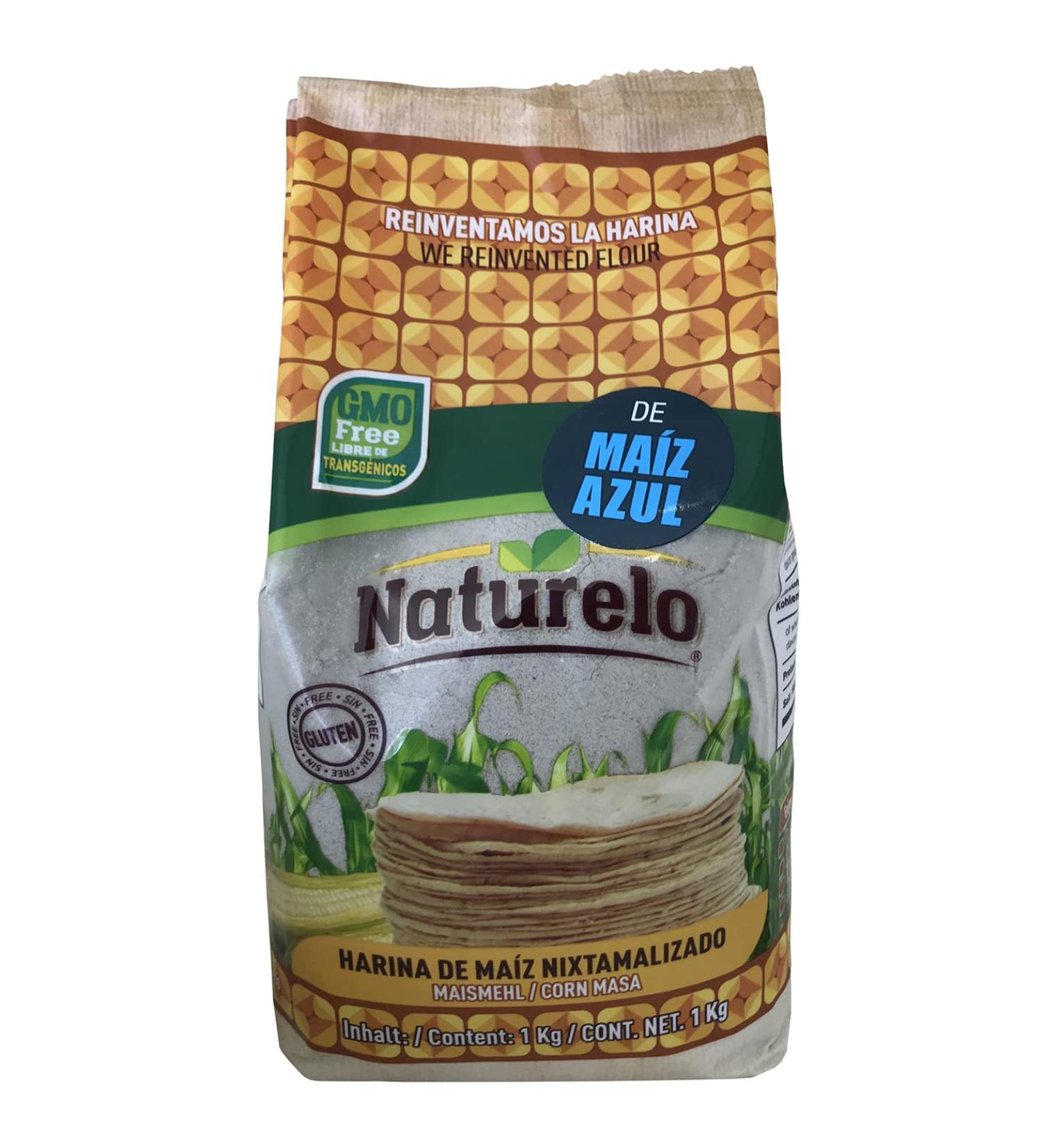 Naturello Harina De Maiz Azul 10x1kg Case/Mexican Natural Blue Cornflour Gluten Free & GMO Free Flour - Buy Online on GoSupps.com