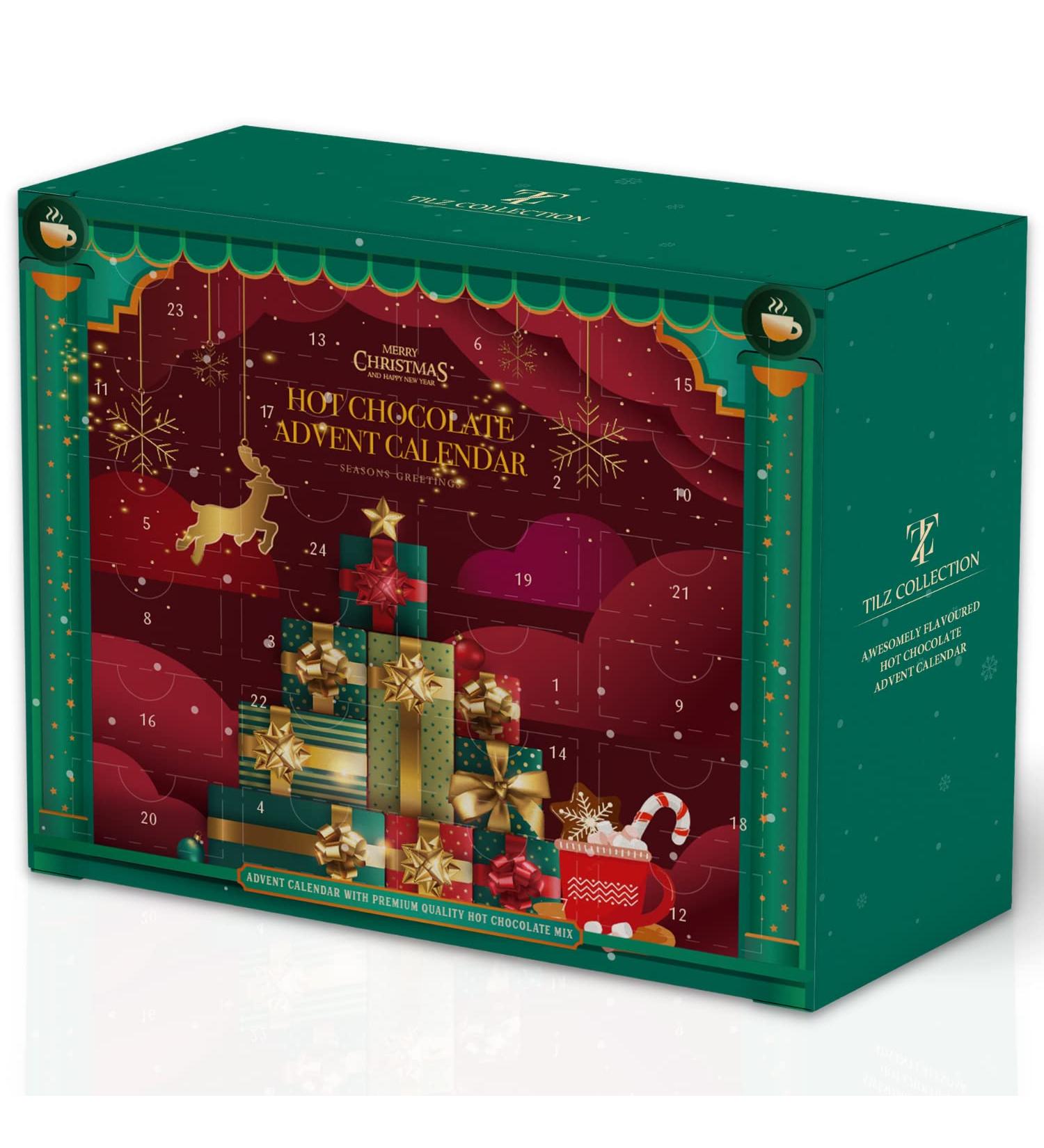 Hot Chocolate Advent Calendar 2023-24 Days Hot Chocolate Flavour Selection of Toasted Marshmallow Hazelnut Gingerbread Salted Caramel and More - Hot Chocolate Gift Set | Christmas Set - Buy Online on GoSupps.com