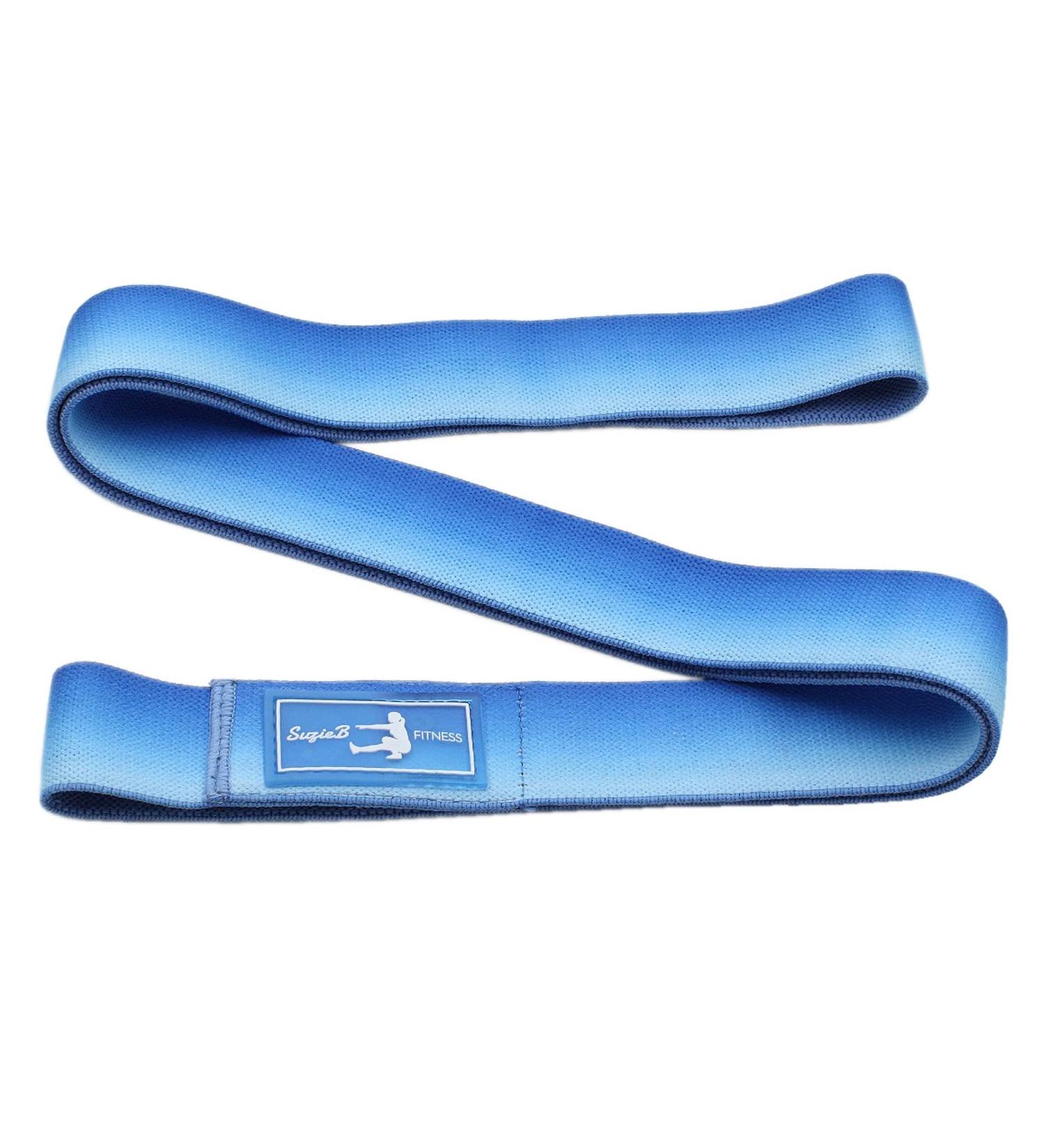 SuzieB Fitness Long Band for Women Workout Legs Shoulders Arms and More - Light/Medium and Medium/Heavy Resistance in Tan and Black Cheetah White and Black Marble Dark Pink and Navy Tie Dye and Rainbow Deep Sea