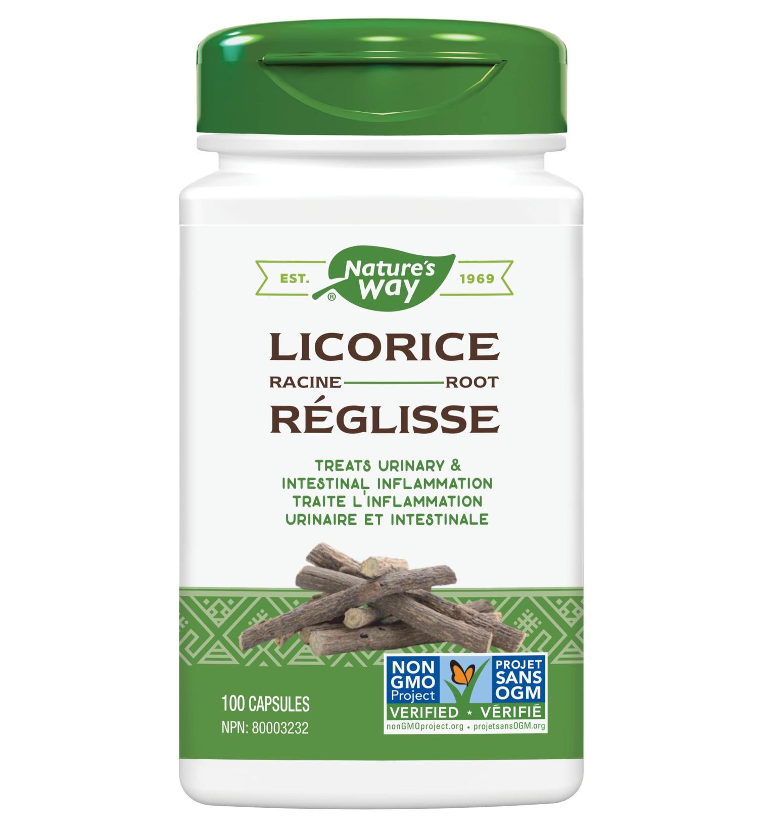 Nature's Way Licorice Root For Urinary & Intestinal Inflammation 100 Vegetarian Capsules - Buy Online on GoSupps.com