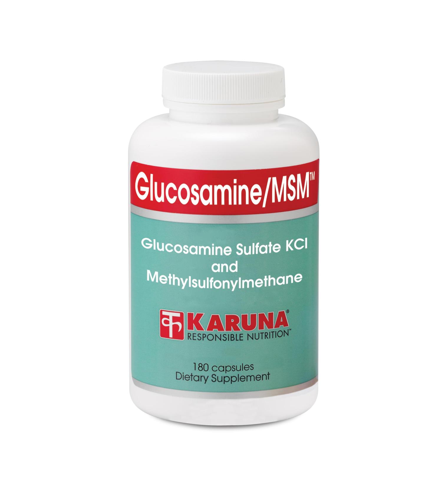 Karuna Glucosamine/MSM 180 Vegetarian Capsules | 1500mg Glucosamine, 2250 mg MSM | Joint Health
