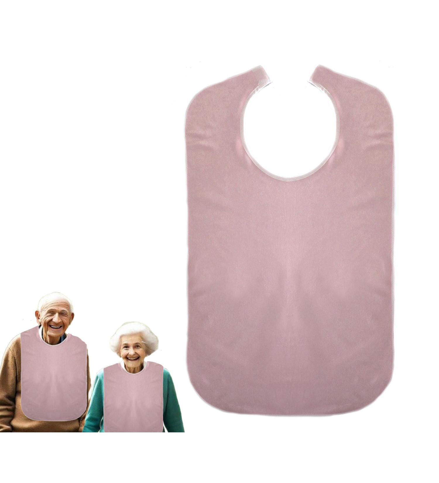 Cre9tive Waterproof Adult Bib - Stylish Pink Eating Apron for Seniors | International Shipping Available - Buy Online on GoSupps.com