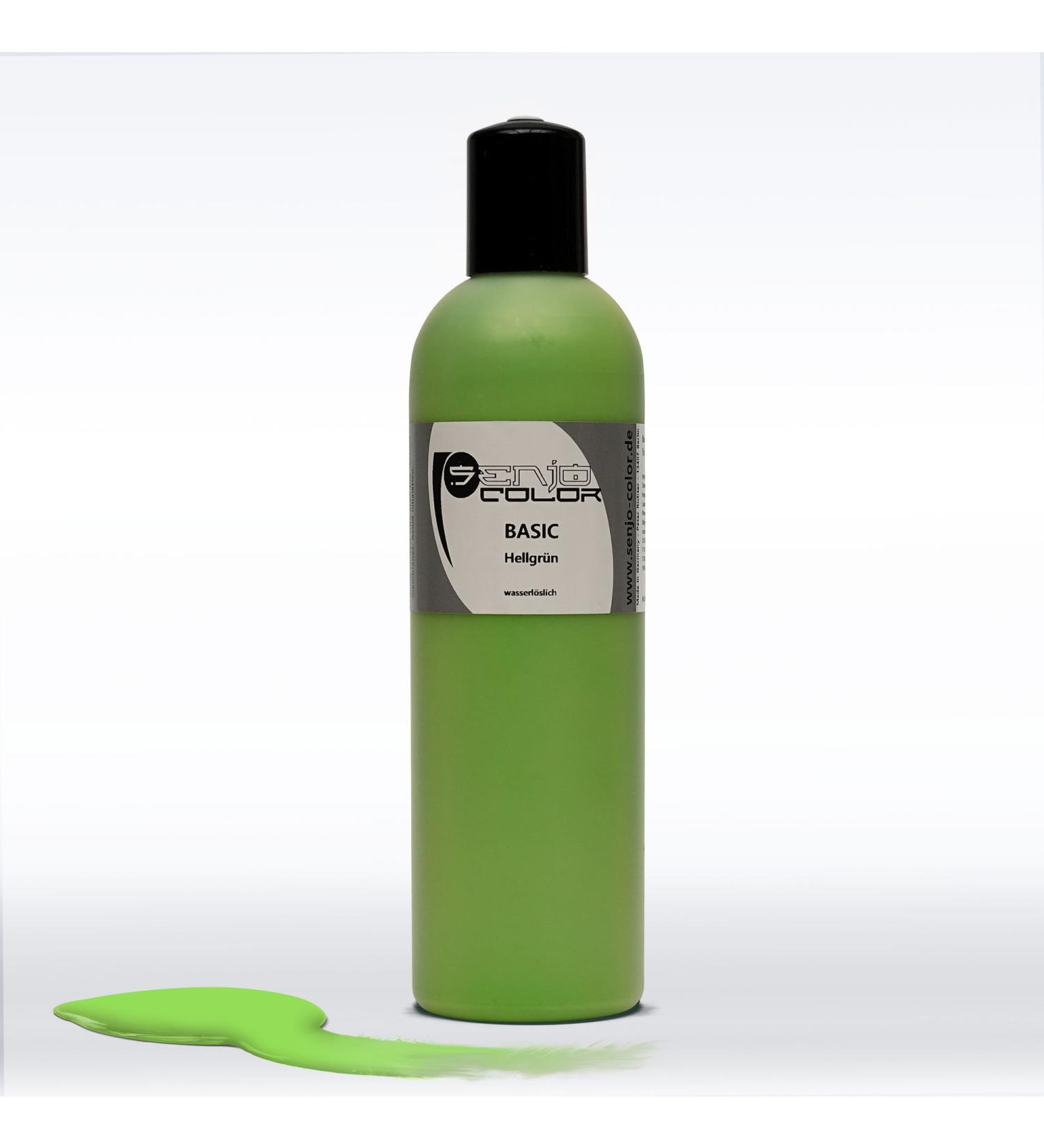 Senjo Color Basic Body Painting Colors - Water Soluble Cosmetic Paint for Airbrush & Brush | 250ml Light Green - Buy Online on GoSupps.com