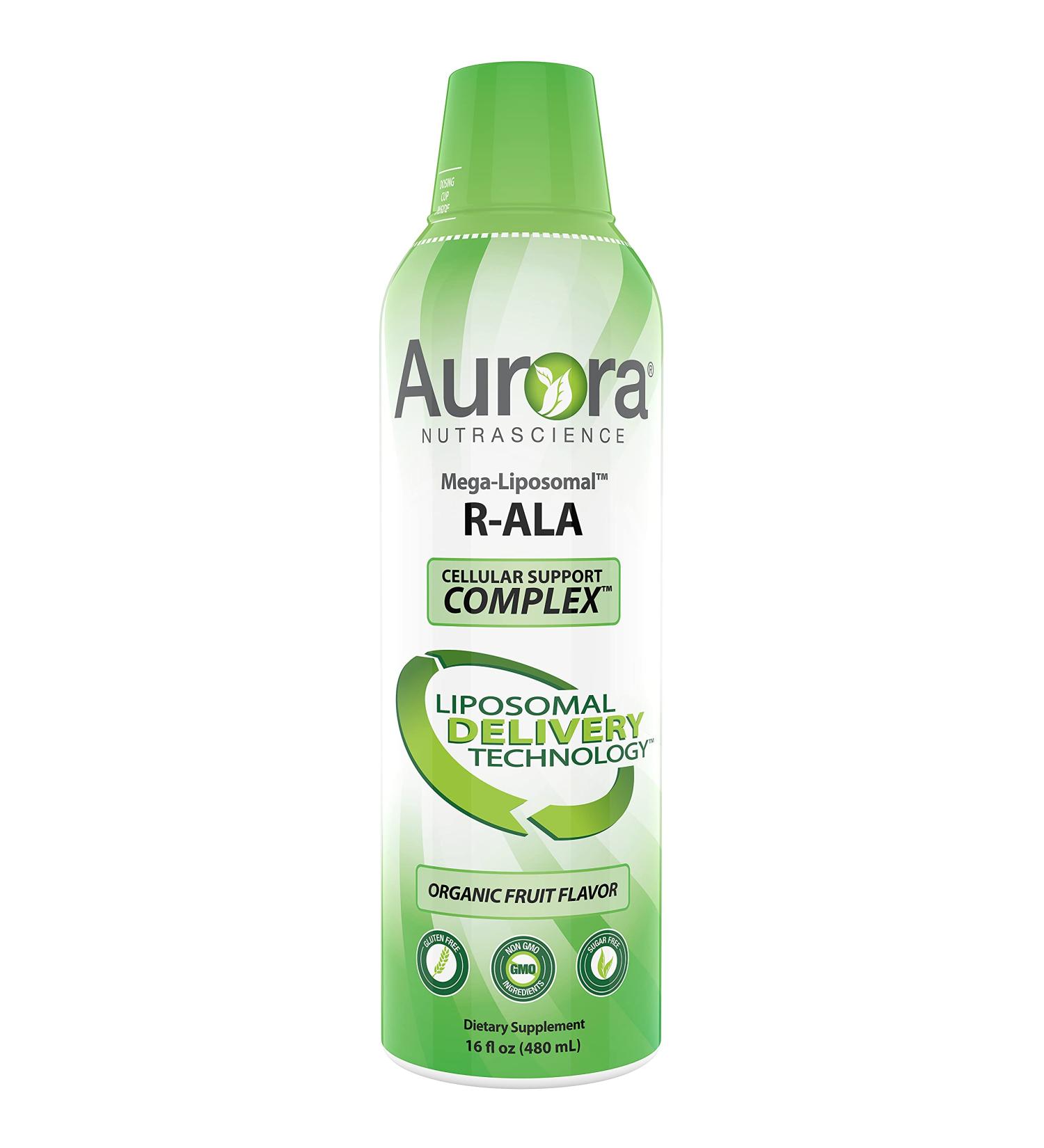 Aurora Nutrascience Mega-Liposomal R-Alpha Lipoic Acid 750 mg - Organic Fruit Flavor - 16 fl oz - Buy Online on GoSupps.com