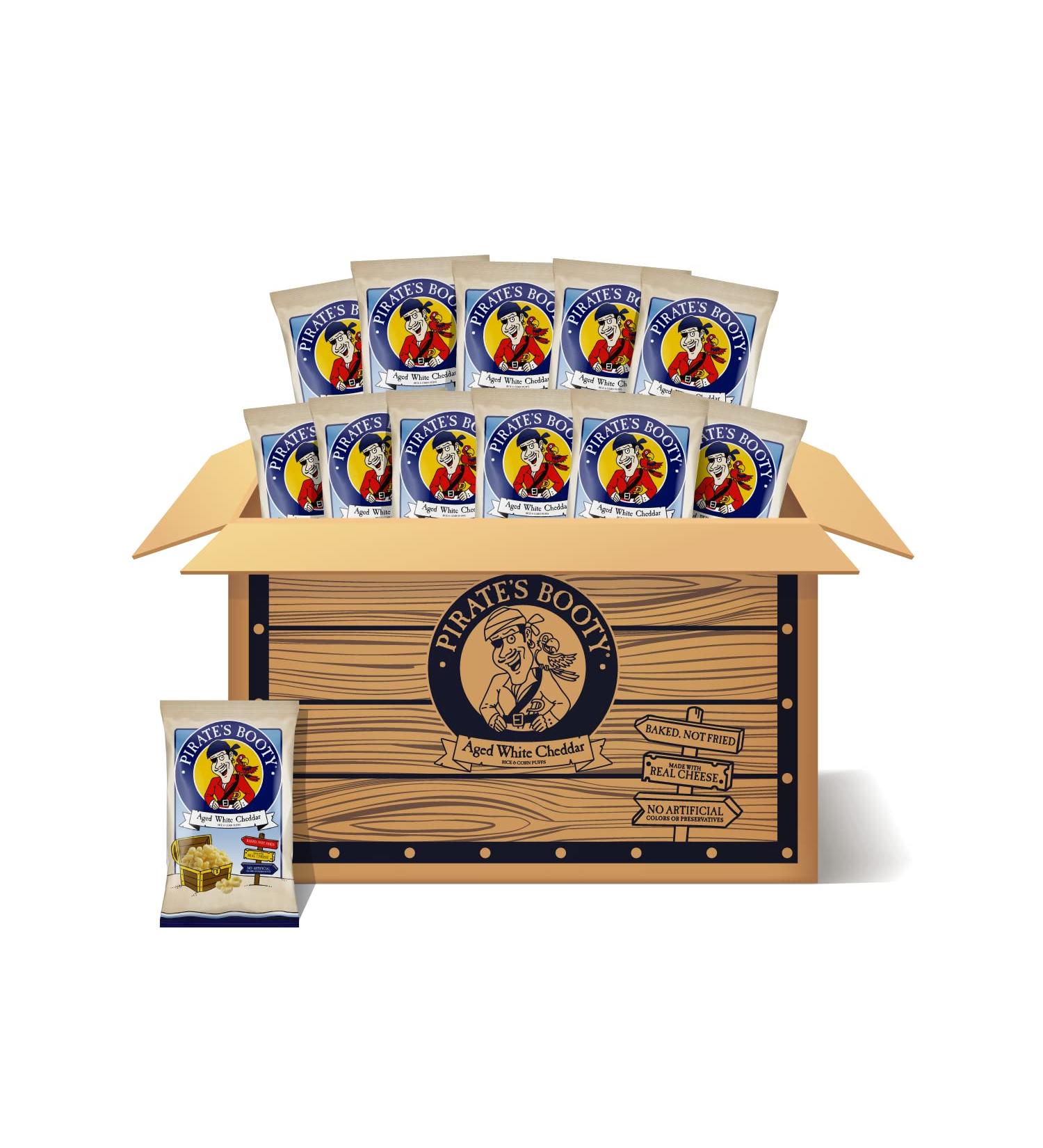 Pirate's Booty Aged White Cheddar Cheese Puffs - 12ct Gluten Free Snacks for Kids - Buy Online on GoSupps.com