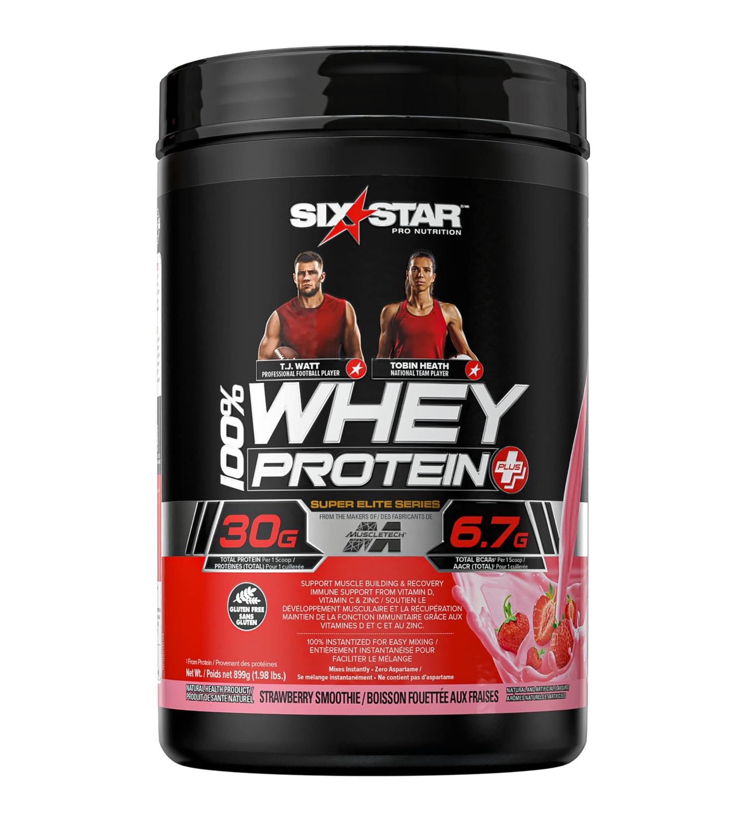 Whey Protein Powder Six Star 100% Whey Protein Plus Whey Protein Isolate & Peptides Lean Protein Powder for Muscle Gain Whey Isolate Protein Shake Strawberry 2 lbs Strawberry 20 Servings (Pack of 1) - Buy Online on GoSupps.com