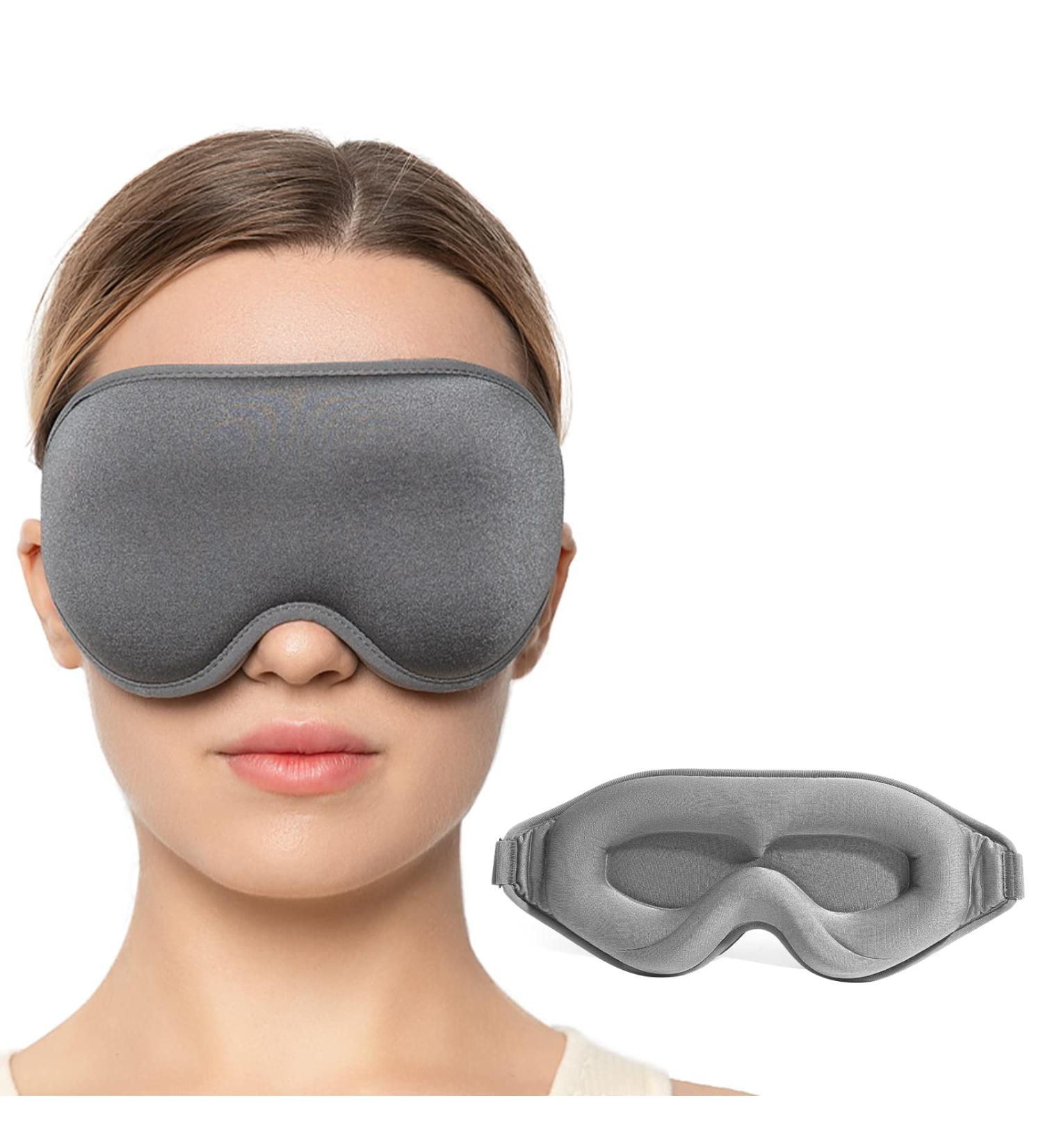 Blockout Light 3D Eyelash Protector Sleep Mask in Gray - Adjustable Strap for Women and Men - Ideal for Sleeping, Meditation, Yoga, and Travel - Buy Online on GoSupps.com
