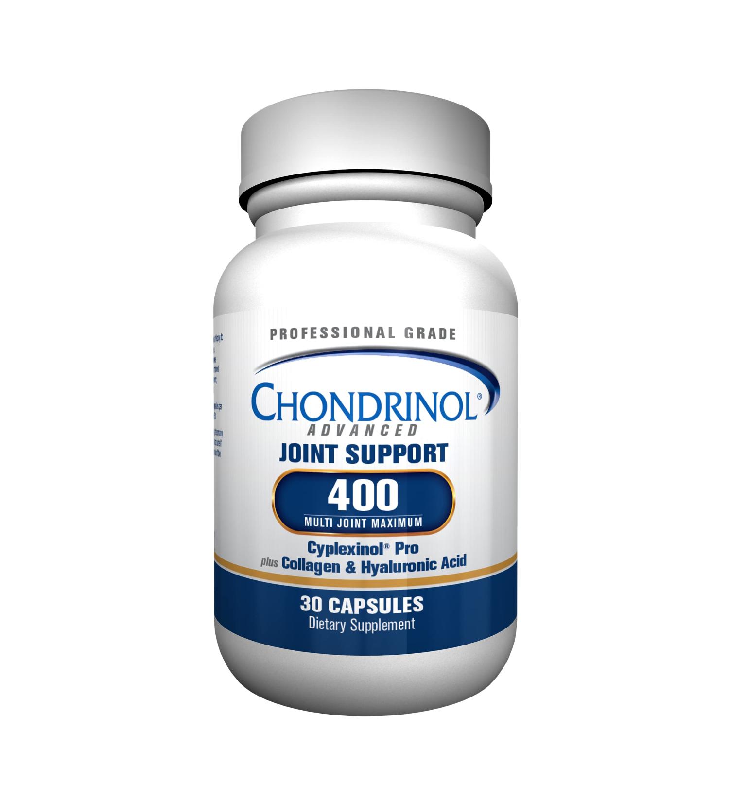 Chondrinol Advanced 400 Joint Support Supplement (30 Capsules) - Multi-Action Joint Nutrition with Cyplexinol Pro for New Cartilage Tissue Growth - Non-GMO - Buy Online on GoSupps.com