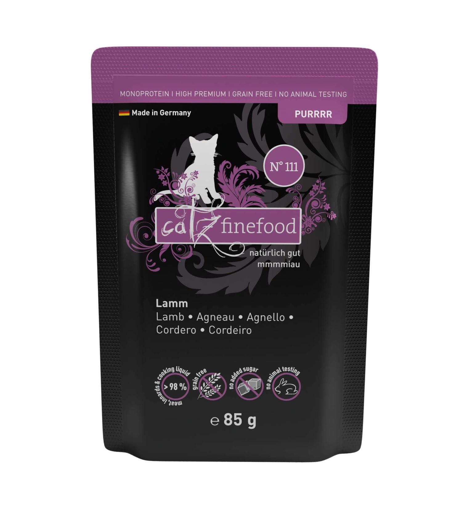 Catz Finefood Purrr Lamb Monoprotein Wet Cat Food | 70% Meat Content | 16 x 85g | Nutritional Formula for Cats - Buy Online on GoSupps.com