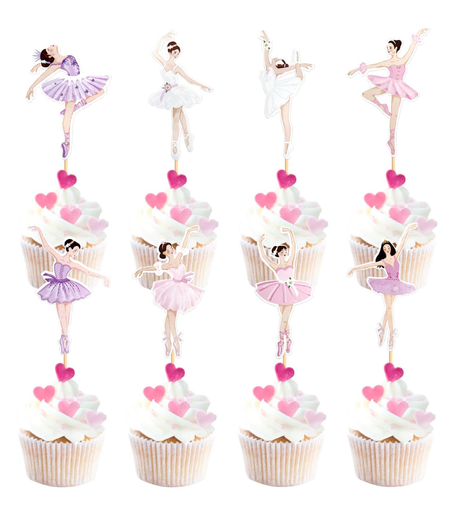 Keaziu 32 Pcs Ballerina Cupcake Toppers Colorful Girl Cupcake Toppers Ballet Dancer Girls Cupcake Toppers Dancing Cupcake Toppers for Wedding Baby Shower Birthday Decoration Girl 8 Pink 8 - Buy Online on GoSupps.com