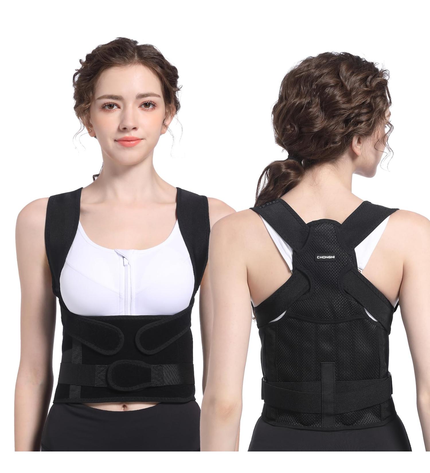 Adjustable Back Brace Posture Corrector for Men and Women - Breathable Support for Upper and Lower Back - Improve Poor Posture - Size Large - Buy Online on GoSupps.com