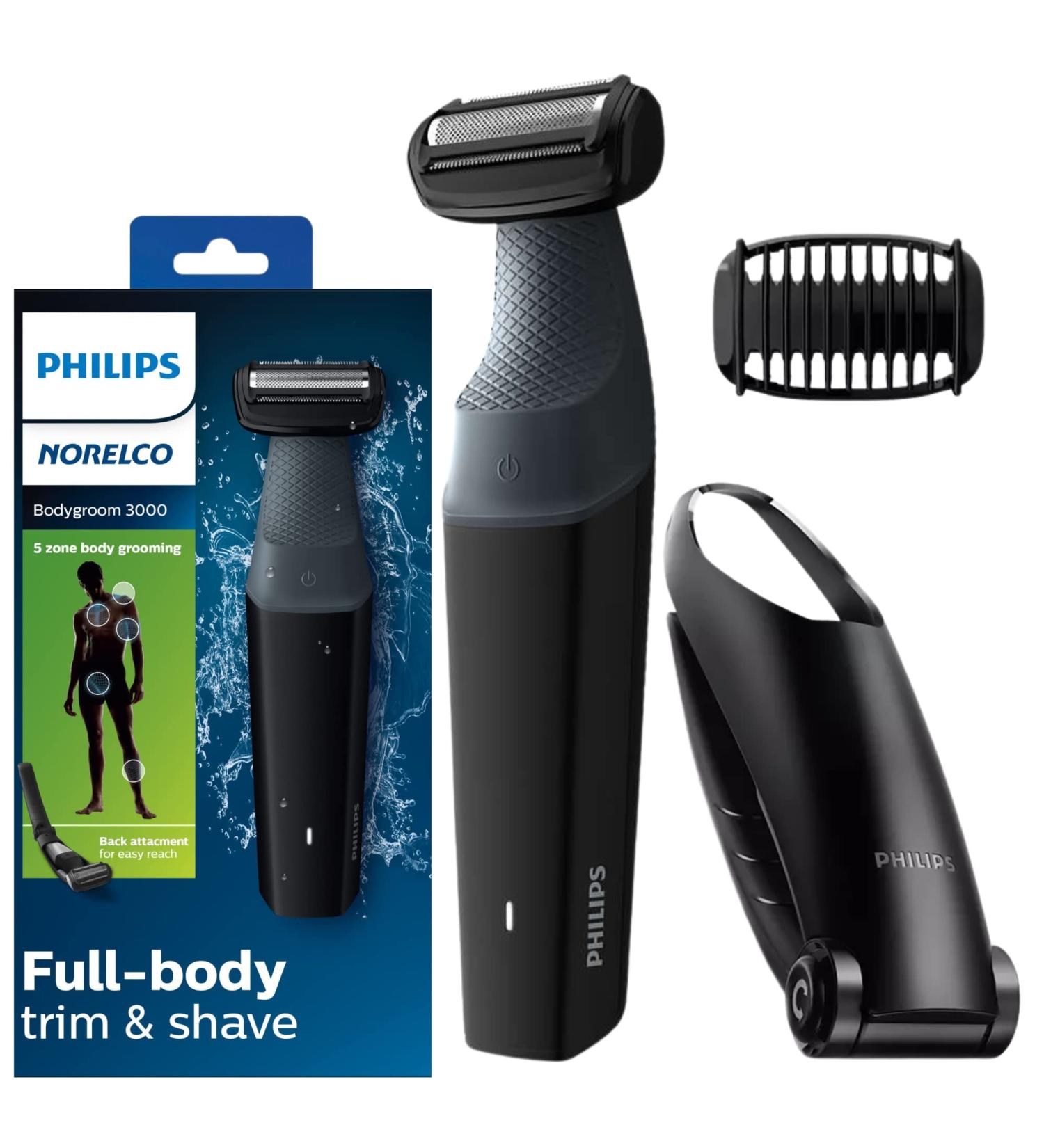 Philips Norelco Body Groomer Series 3000: Showerproof Men s Body Shaver & Hair Trimmer with Back Attachment - Buy Online on GoSupps.com