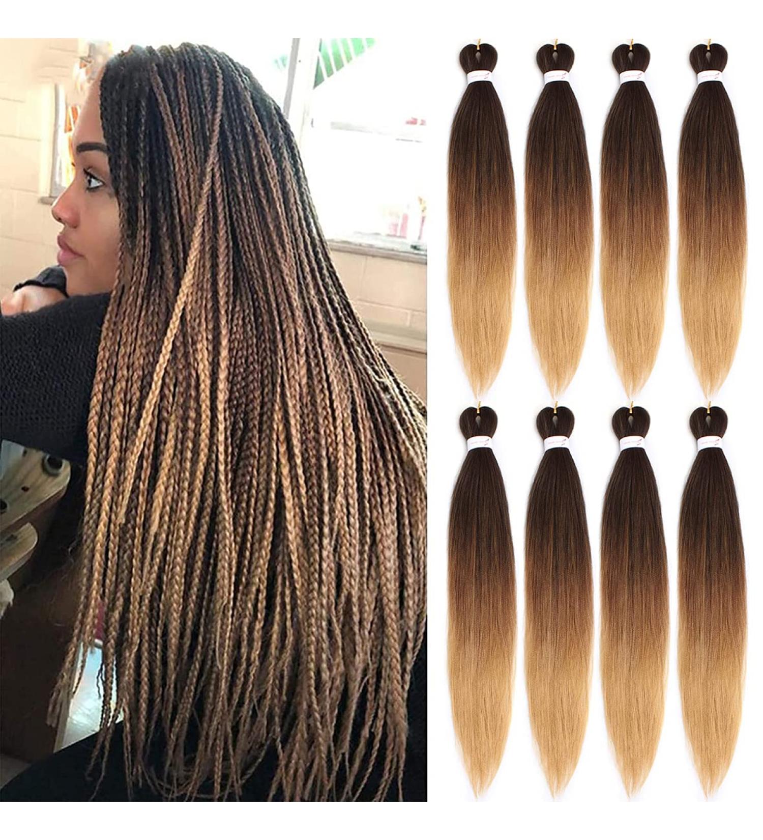 Leeven 26 Inch Pre Stretched Braiding Hair 8 Packs Yaki Braiding Hair Extensions for Box Braids Ombre Crochet Braids Hot Water Setting Pre Stretched Braiding Hair Extensions EZ Braids 1B/30/27# 26 Inch (Pack of 8) 1B/30/27# - Buy Online on GoSupps.com