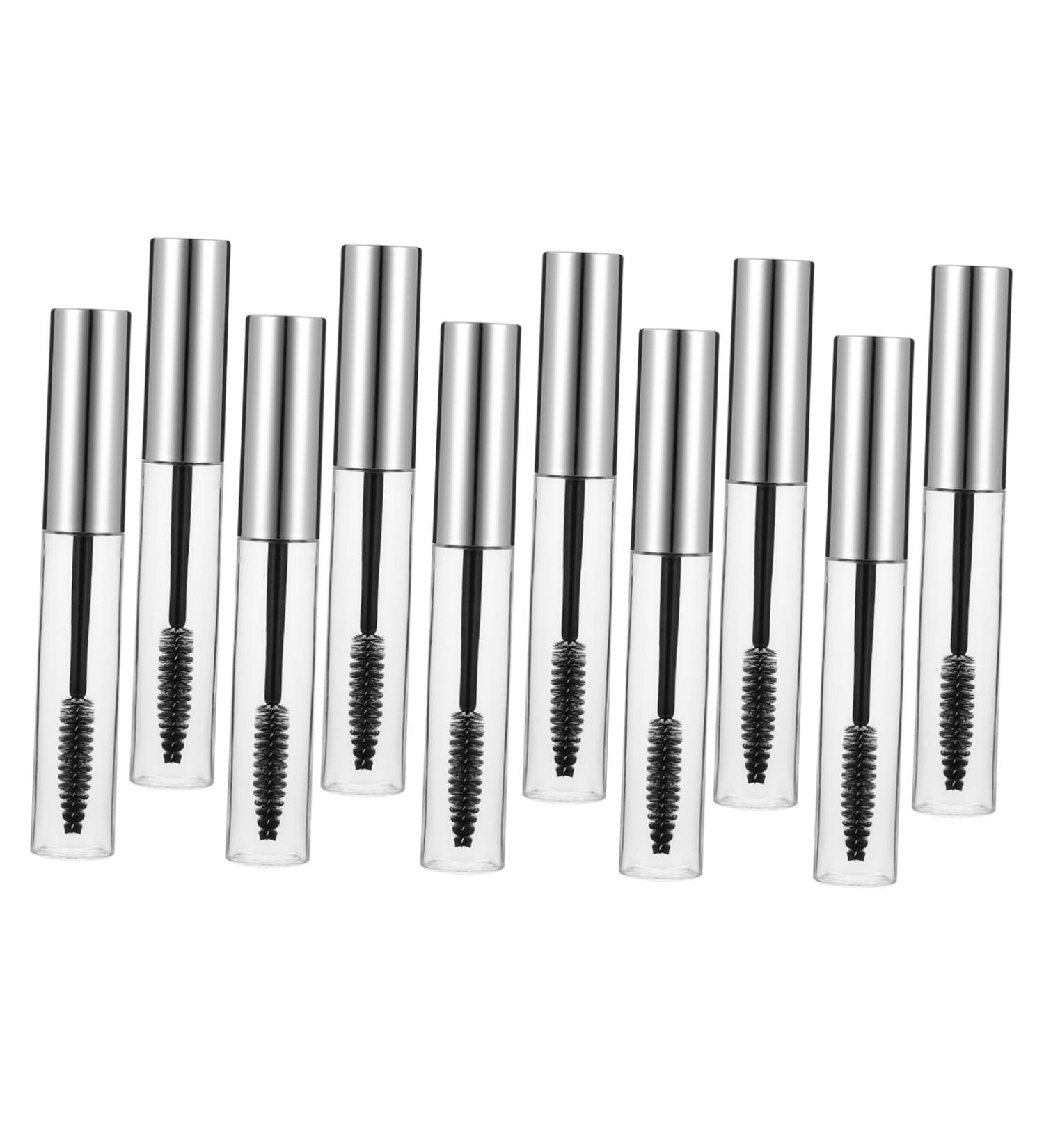 VINTORKY 10pcs Mascara Empty Tube Mascara Bottle Lip Gloss Bottle Eyelash Cream Tube Cosmetic Silver Plastic - Buy Online on GoSupps.com