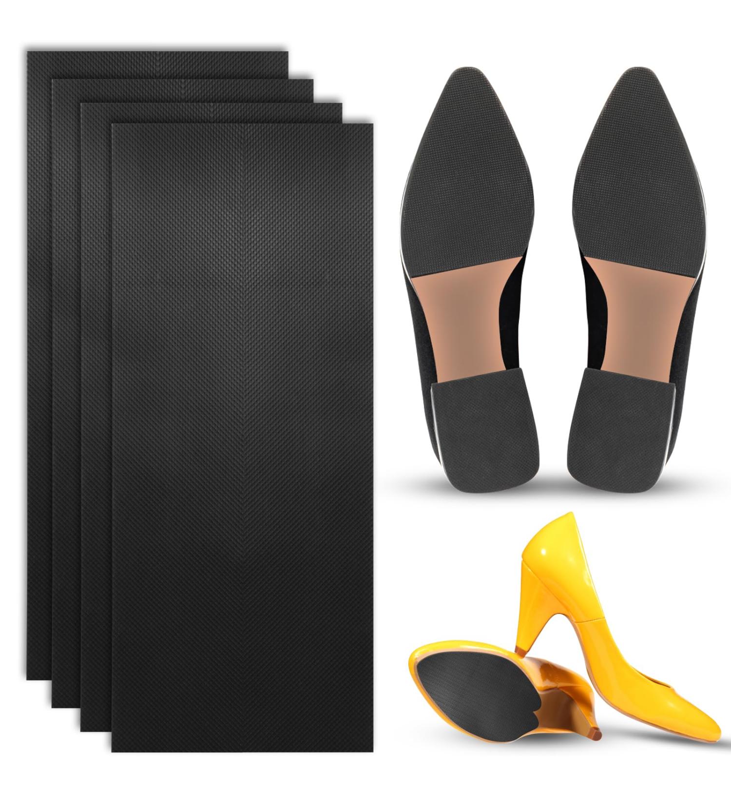 4Pcs Non-Slip Shoe Sole Protector Pads - Anti-Slip Grips for Heels & Sneakers | Durable Sole Repair Accessories (Black - Buy Online on GoSupps.com
