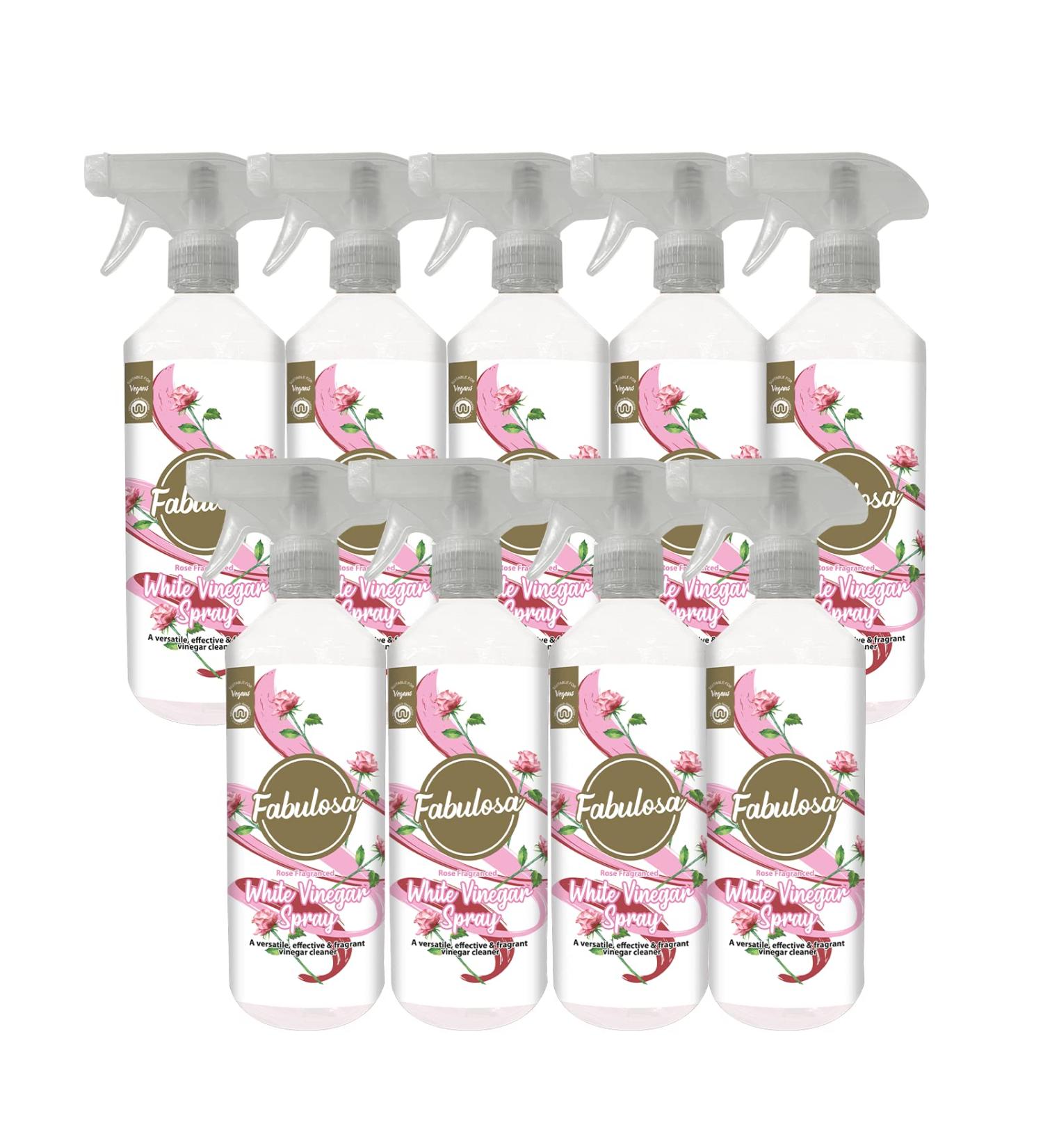 Fabulosa Multi Purpose Multi Surface Odour Removing Disinfectant White Vinegar Cleaning Spray 500ml 9 Pack Rose 1 count (Pack of 9) - Buy Online on GoSupps.com