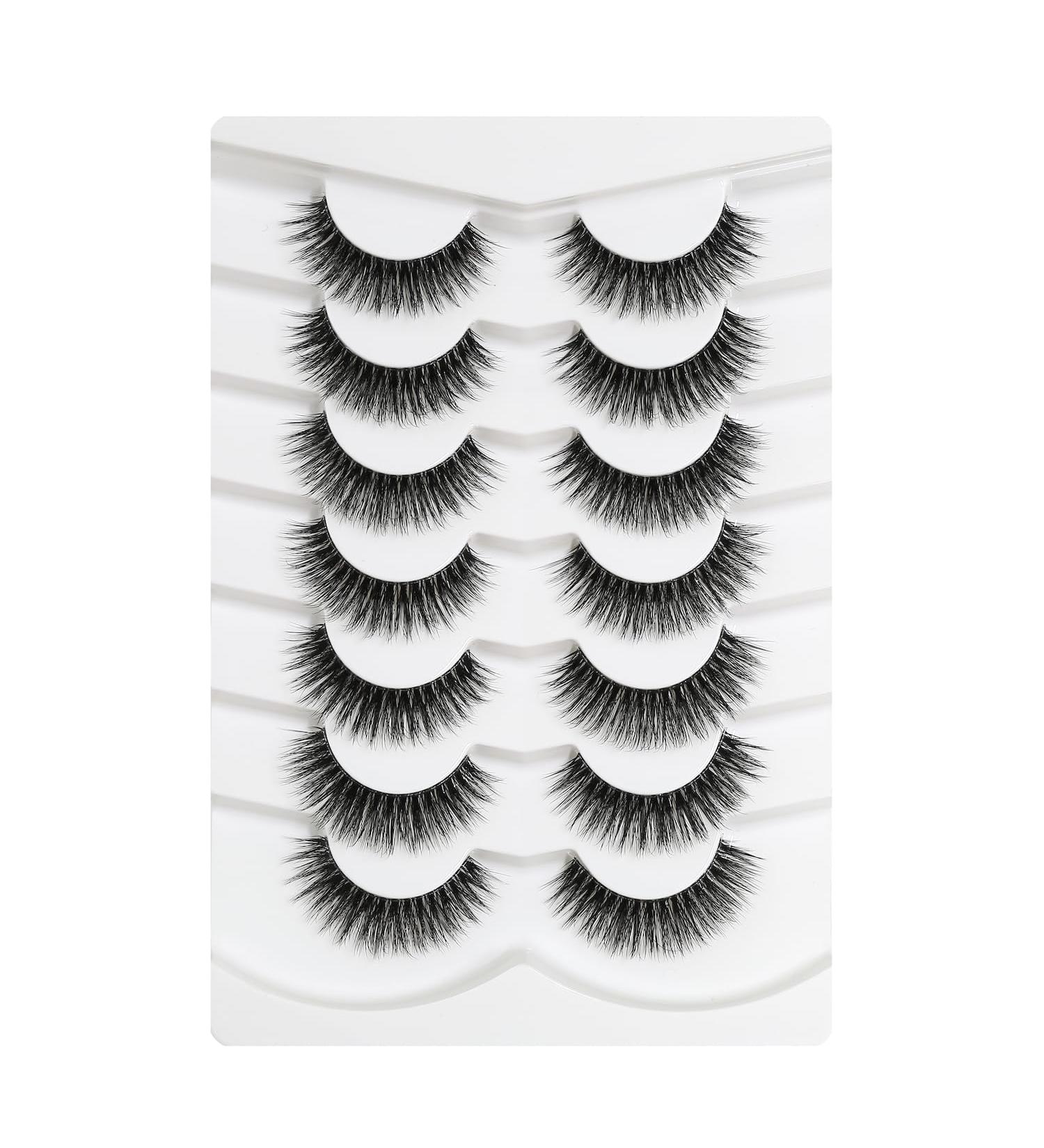 3D Clear Band Cat Eye False Eyelashes | Natural Look Wispy Fake Eyelashes | Reusable Soft Eyelash Set | Happy Heartbeat No.207 (7 Pairs) - Buy Online on GoSupps.com