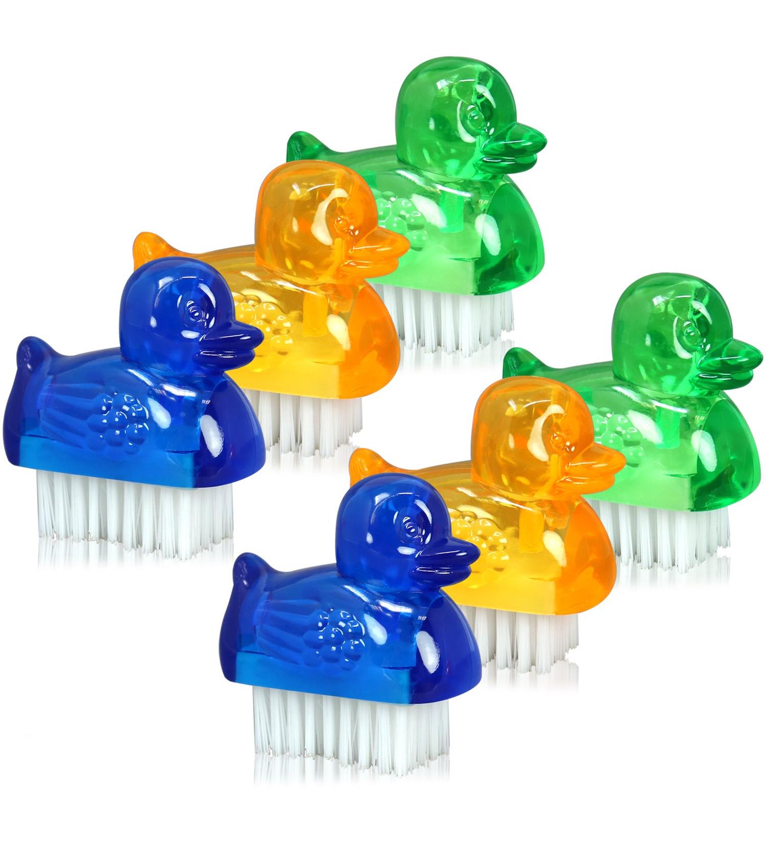 com-four 6X Mini Duck Design Hand Washing Brushes - Nail & Hand Cleaning Brushes for International Shipping - Buy Online on GoSupps.com