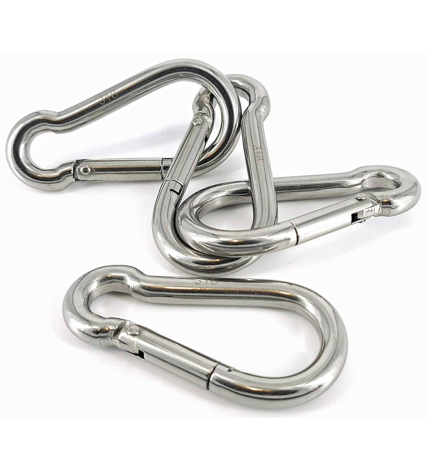 Marine Grade 316 Stainless Steel Carabiner Clips, Heavy Duty 4 Inch, 2 Pack - for Gym & Outdoor Activities - Buy Online on GoSupps.com