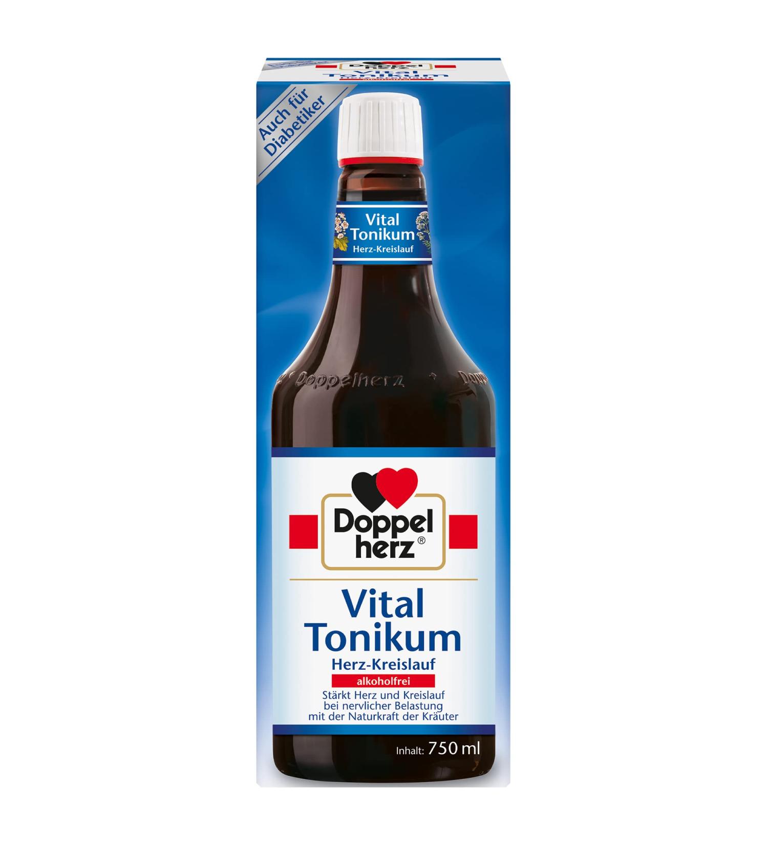 Doppelherz Vital Tonic - Cardiovascular Support Medicine 750ml | Traditional Health Solution for Nervous Load - International Shipping - Buy Online on GoSupps.com