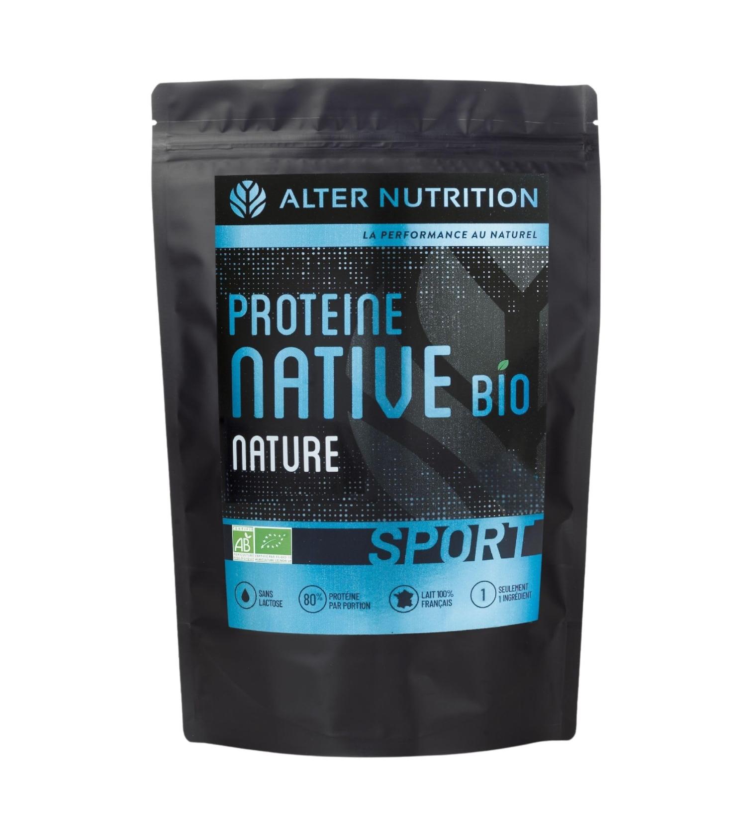 ALTER NUTRITION - Lactose Free Organic Native Protein - Nature - Weight Gain - Low Fat - No Added Sugars - 100% Milk from France - 80% Protein - Bag of 700g - Buy Online on GoSupps.com