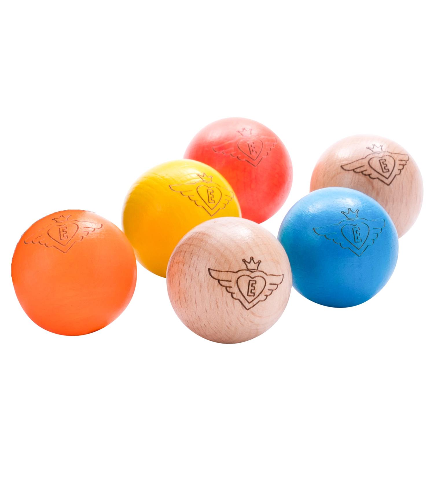 Buy Engelhart 2 Natural & 4 Colorful Wooden Target Balls for Boules Game - 30mm 10g - International Shipping Available - Buy Online on GoSupps.com