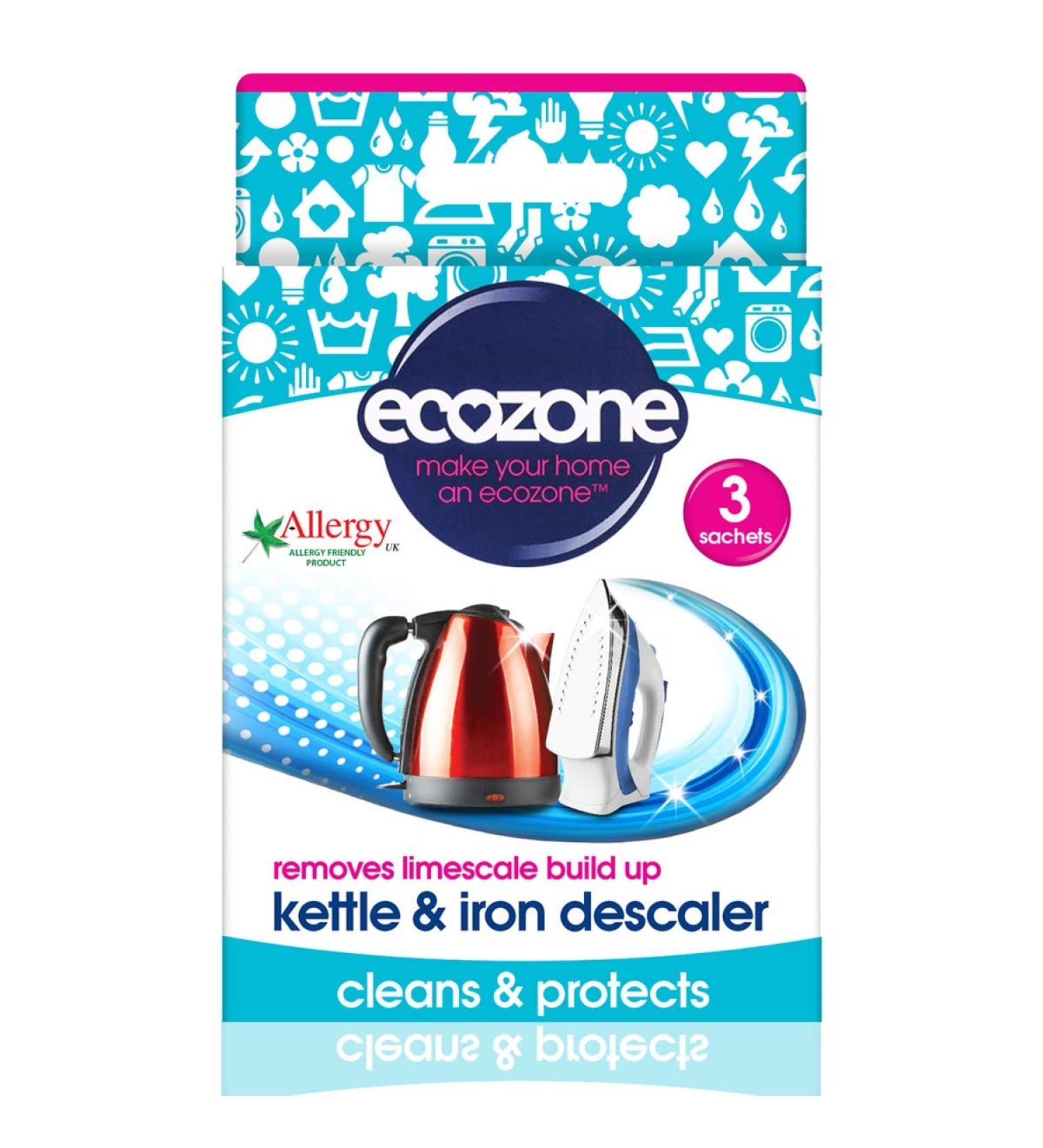 Ecozone Kettle and Iron Descaler x 3 (Pack of 4 Total 12 Sachets)