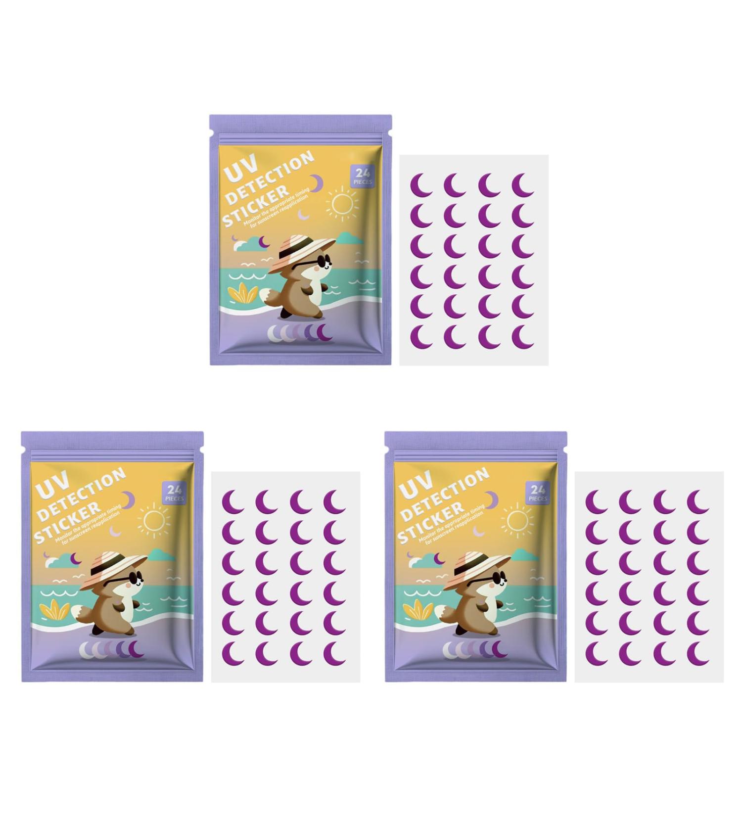 72PCS Detection Stickers Moon Shaped Safe Adhesive Sunscreen Reminder Patches for Kids Adults Skin Protection Organic Substance Nano Material 24 Pieces x 3 - Buy Online on GoSupps.com