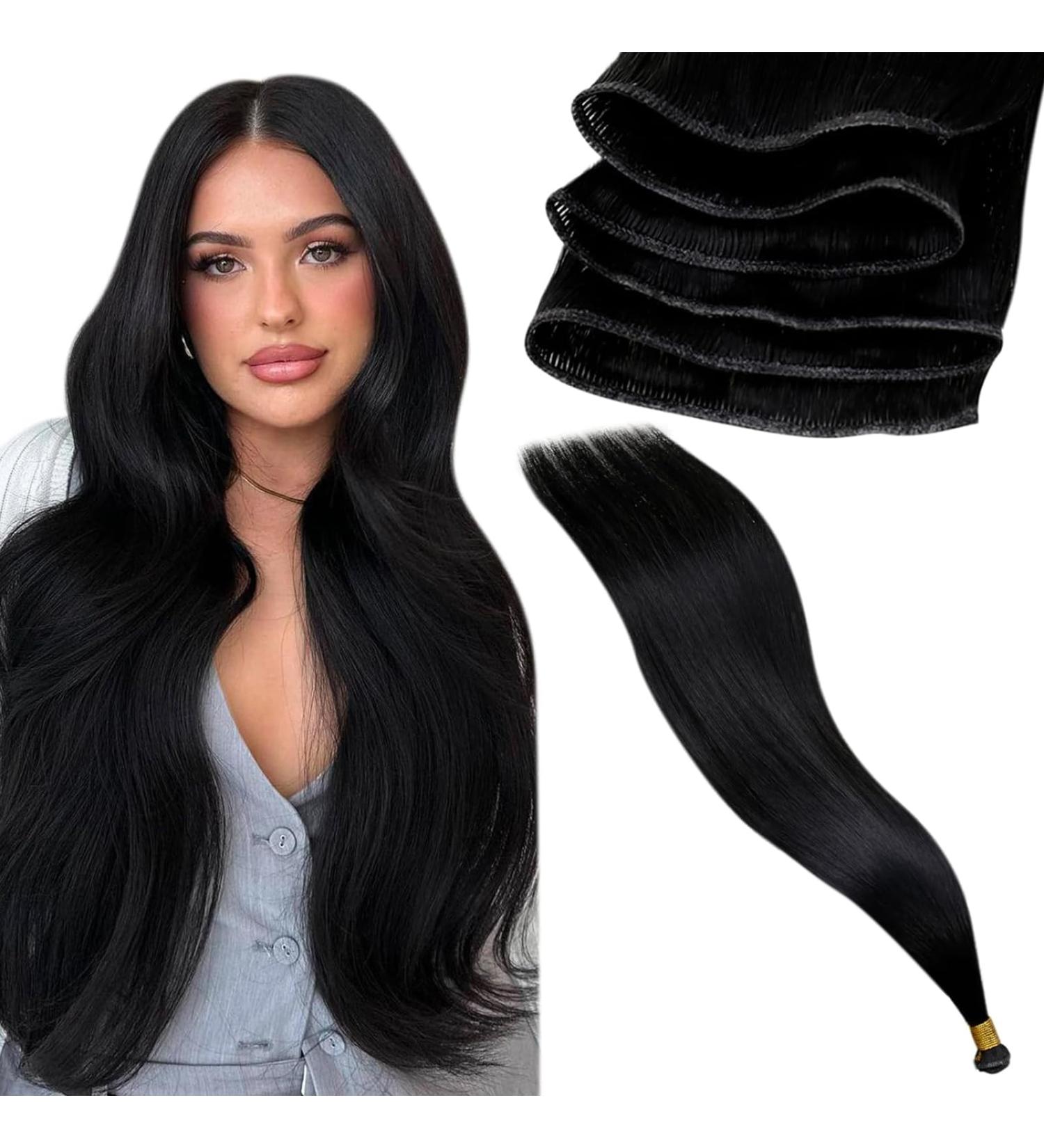 LAAVOO Virgin Hair Extensions - Real Black Tress 45cm | 25g #1 Quality - Buy Online on GoSupps.com