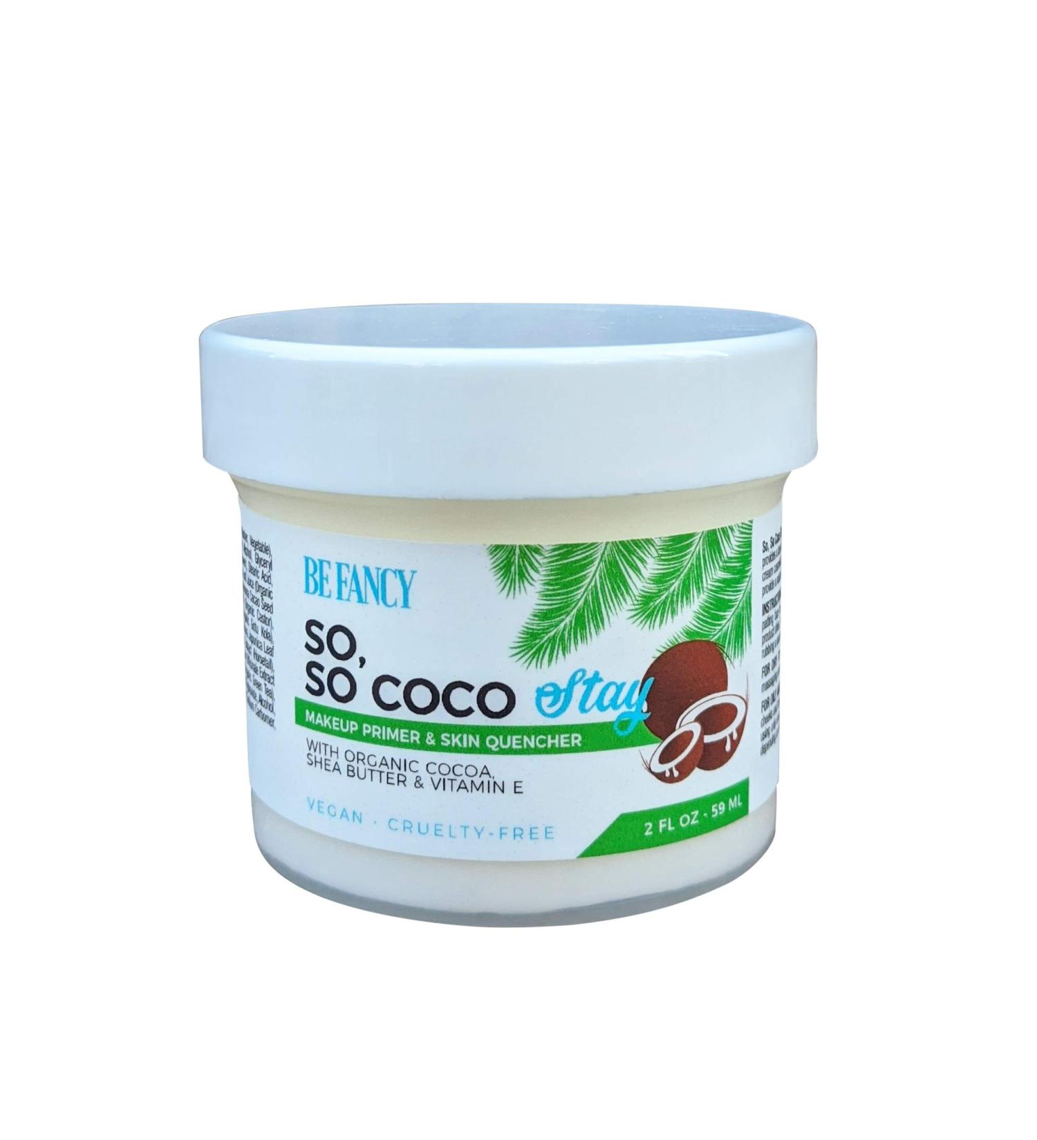 Be Fancy So So Coco Stay Makeup Primer & Face Moisturizer Cream - Hydrating Formula with Coconut Oil, Cocoa & Shea Butter - For Dry to Oily Skin - Silicone-Free - 2 fl oz - Buy Online on GoSupps.com