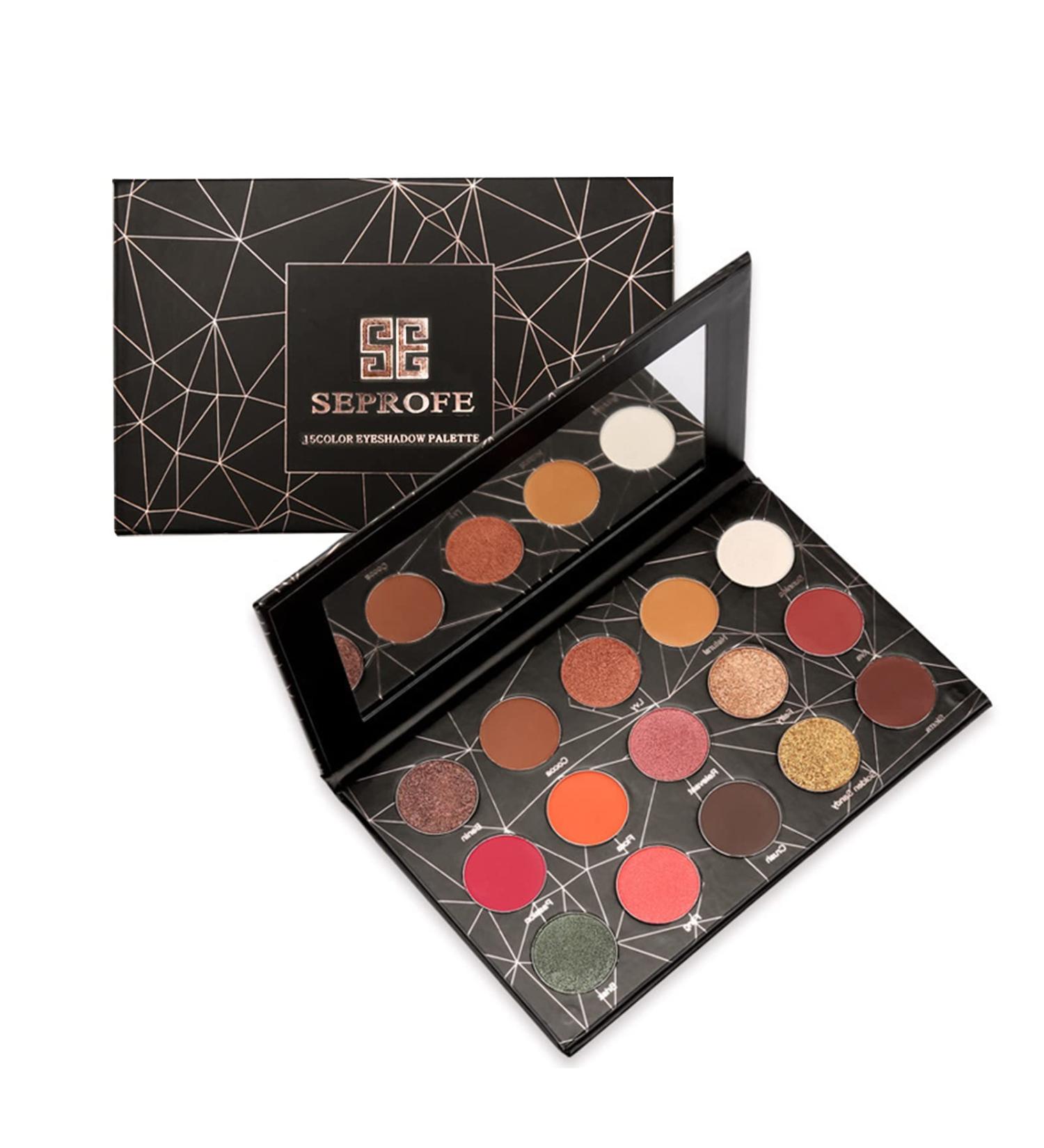 SEPROFE Eyeshadow Palette - Smoky Eye Shimmer Matte Glitter Makeup for Brown Eyes - Buy Online on GoSupps.com