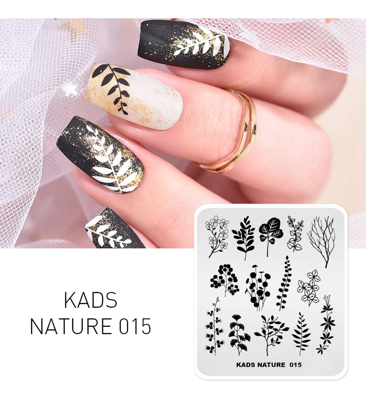 KADS Stamping Plates Leaf Nature Nail Art Image Plate (NA015) | Nail Design Tools - Buy Online on GoSupps.com