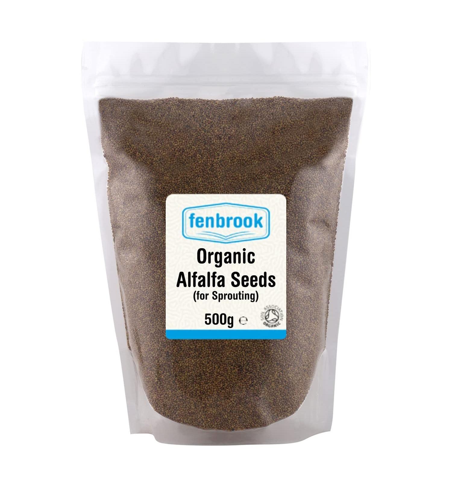 Organic Alfalfa Seeds for Sprouting 500g | Certified Organic by Fenbrook Organic - Buy Online on GoSupps.com