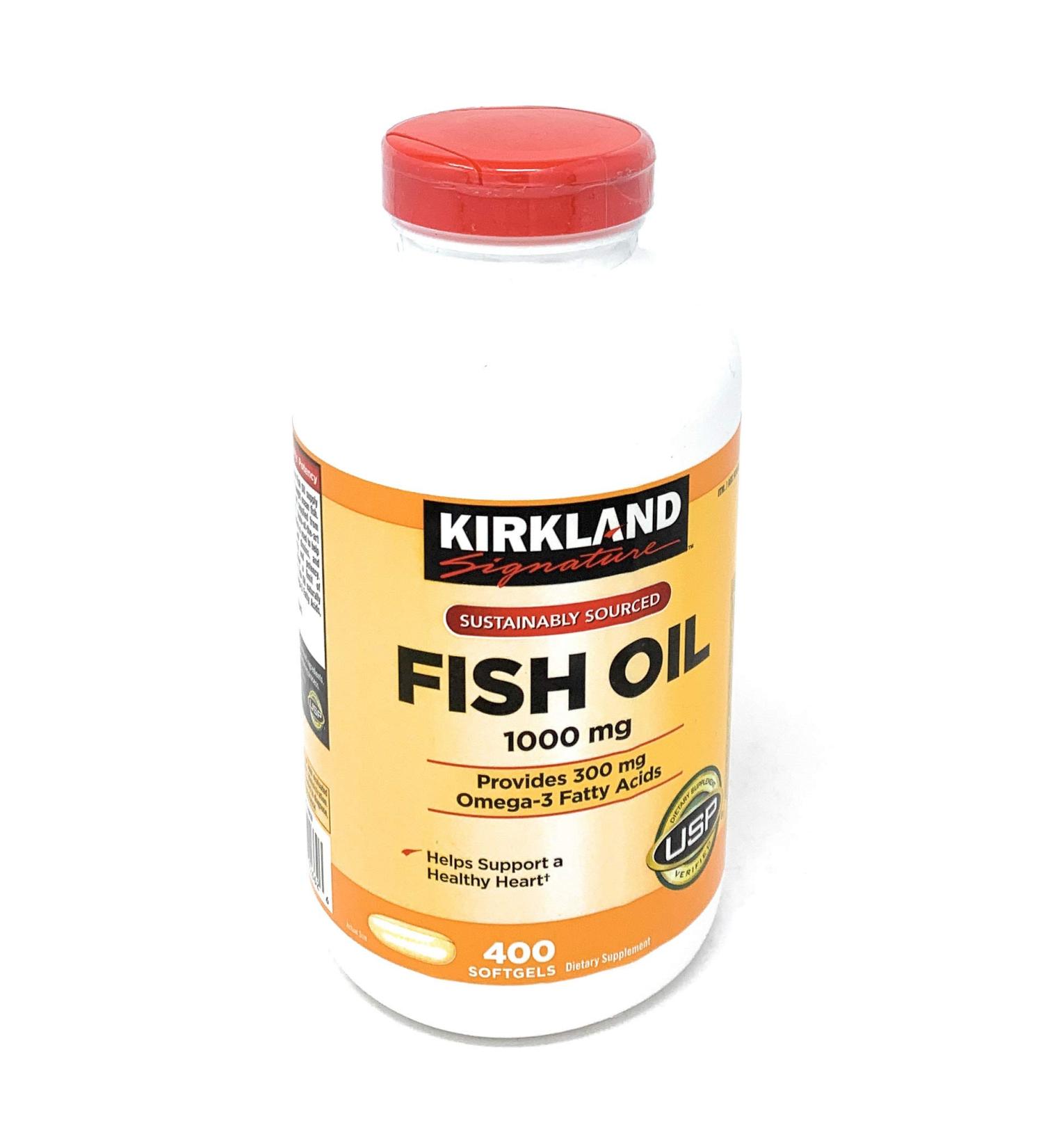 Kirkland Signature Fish Oil Concentrate with Omega-3 Fatty Acids 800 Softgels 1000mg Unflavored 400 Count (Pack of 1) - Buy Online on GoSupps.com