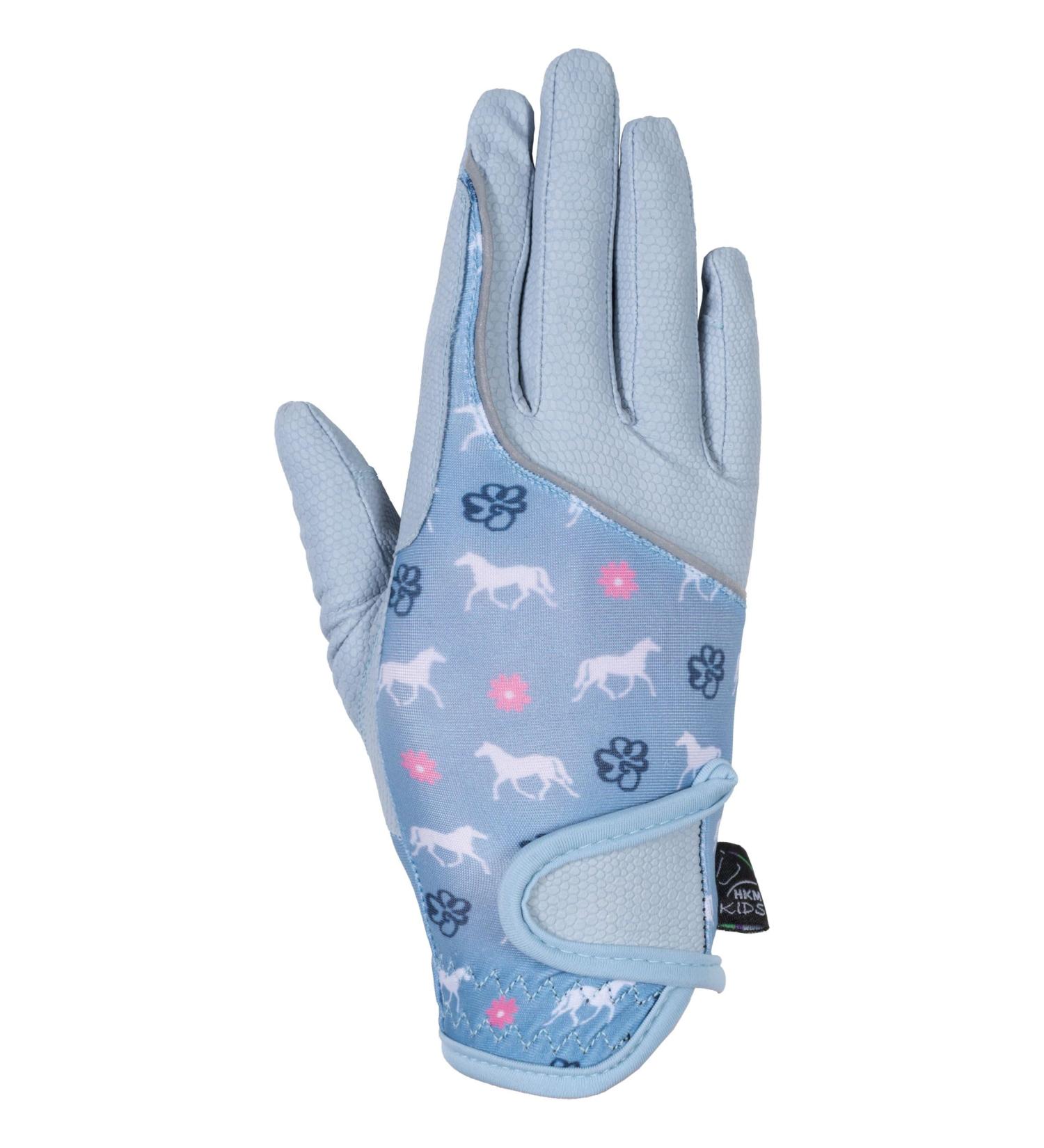 Hkm girls bria gloves 6 smoke blue