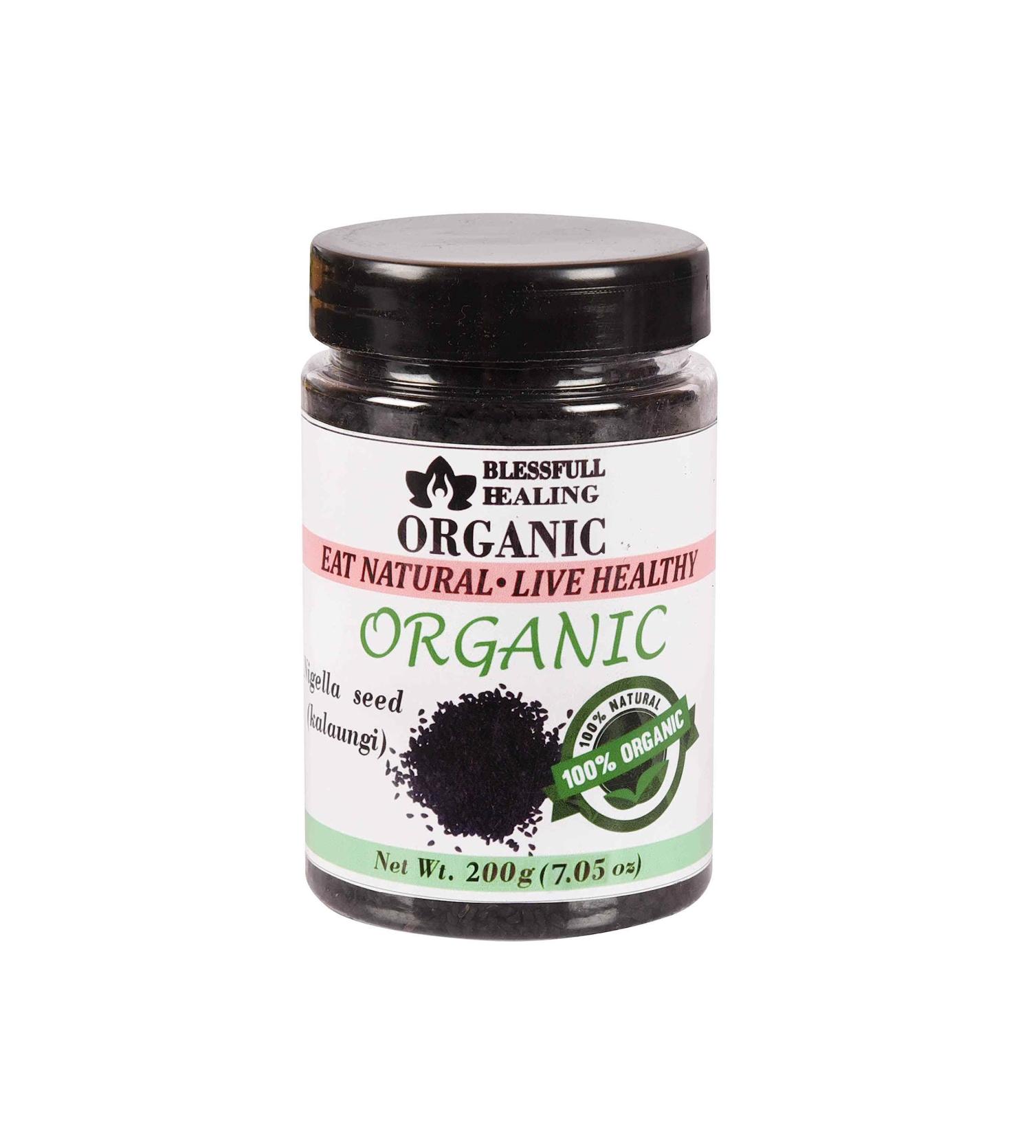 Blessfull Healing Organic Nigella Seed (Kalaungi) 200 Gram Airtight Container (Packing May Vary) 200 Gram 7.05 oz - Buy Online on GoSupps.com