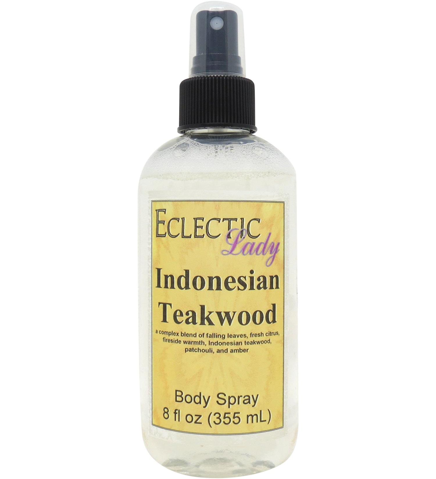 Indonesian Teakwood Body Spray (Double Strength) 8 ounces Body Mist for Women with Clean Light & Gentle Fragrance Long Lasting Perfume with Comforting Scent for Men & Women Cologne with Soft 8 Fluid Ounces (Double Strength) - Buy Online on GoSupps.com