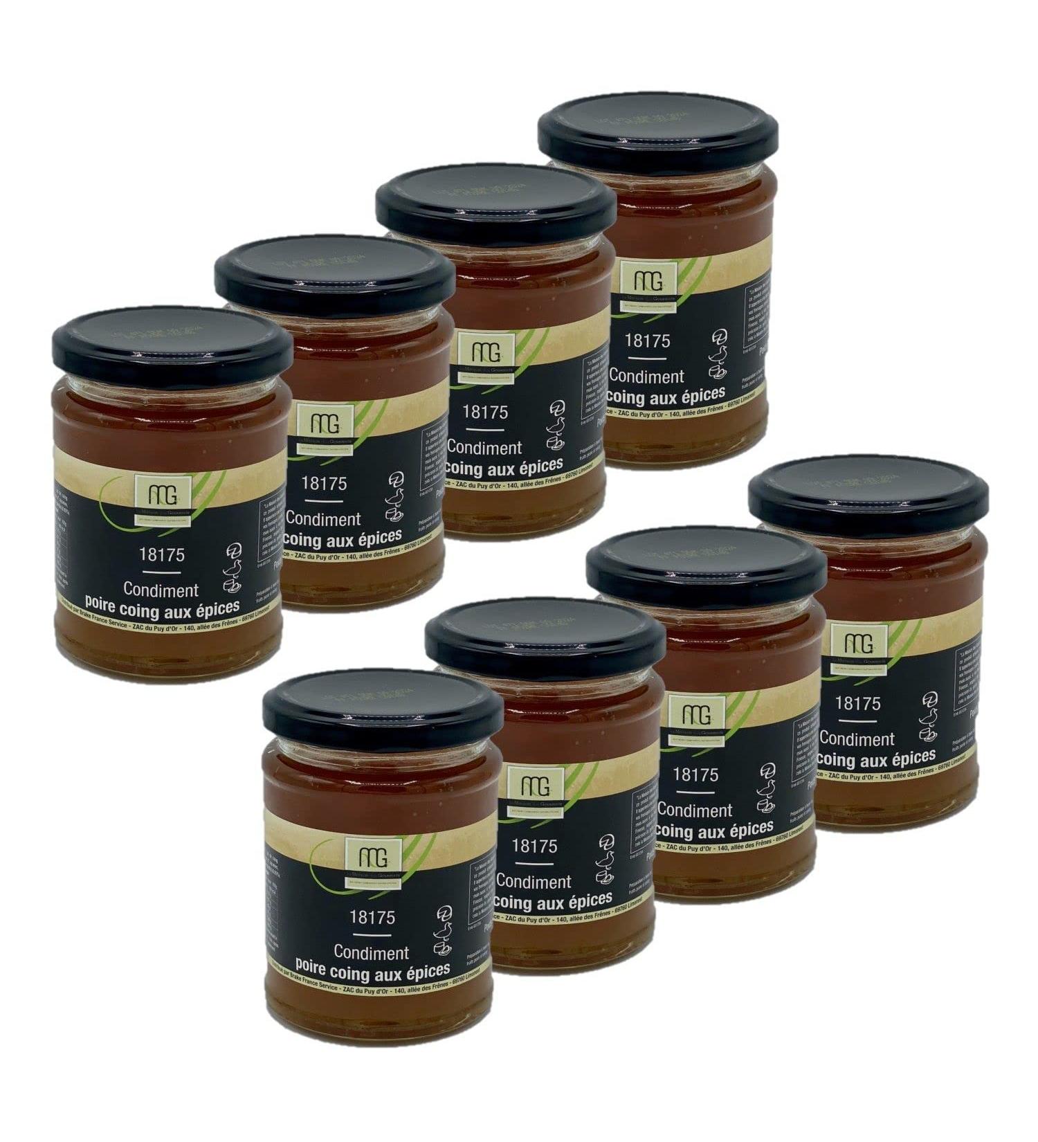 Maison des Gourmets Lot of 8 Pear and Quince Condiment with Spices - Maison des Gourmets - 310g jar