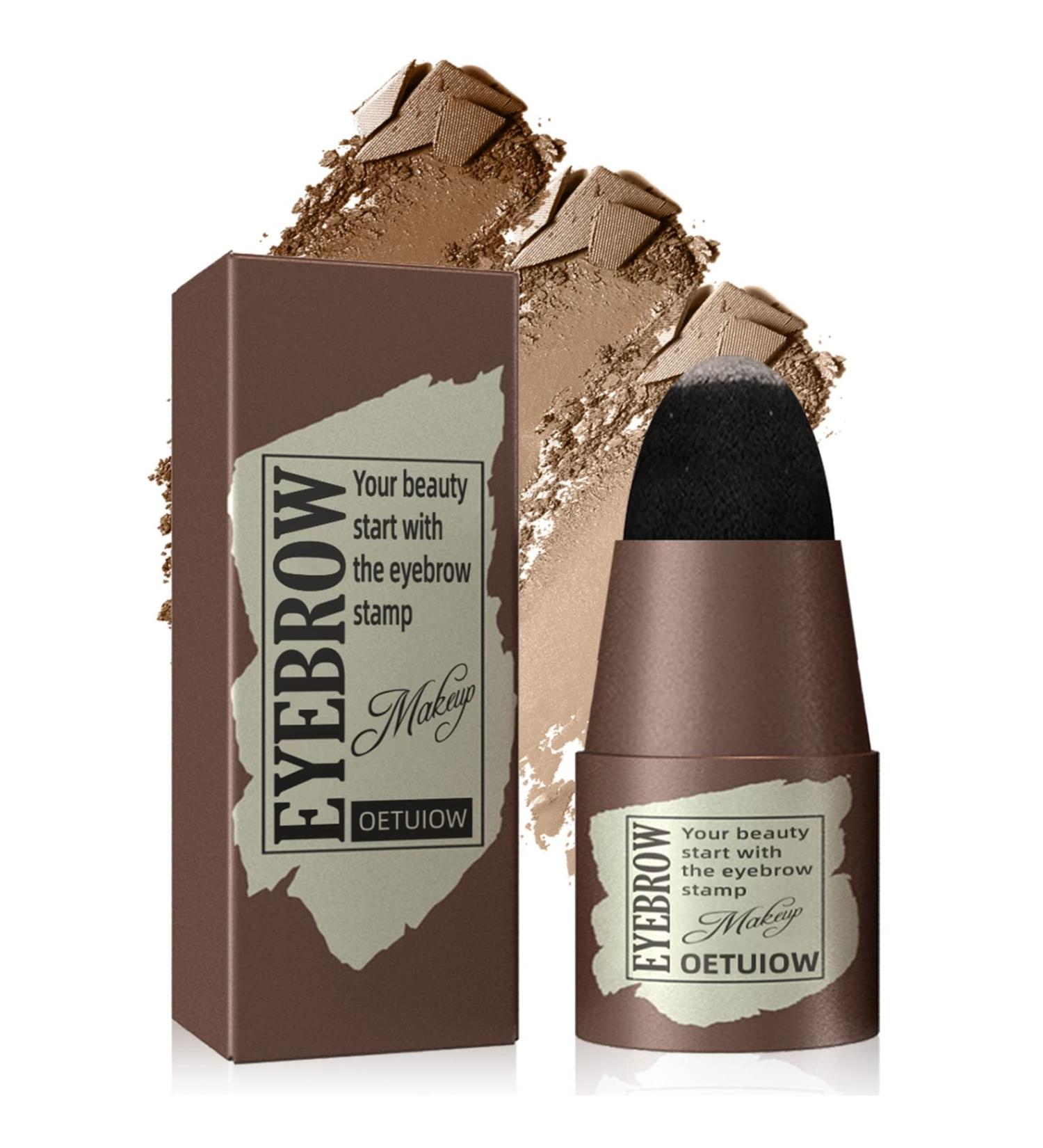 Eyebrow Stamp Stencil Kit - Long-Lasting Waterproof 1 Step Brow Makeup with 24 Reusable Stencils in Dark Brown - Buy Online on GoSupps.com