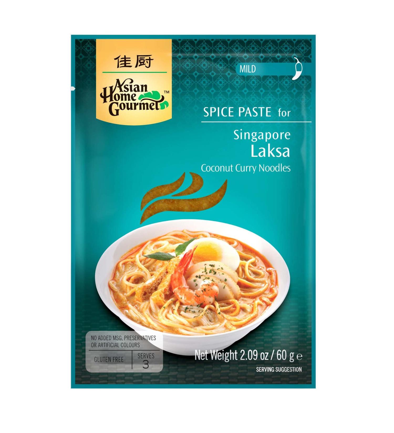Asian Home Gourmet Spice Paste foe SINGAPORE LASKA coconut curry noodles 60g - Buy Online on GoSupps.com