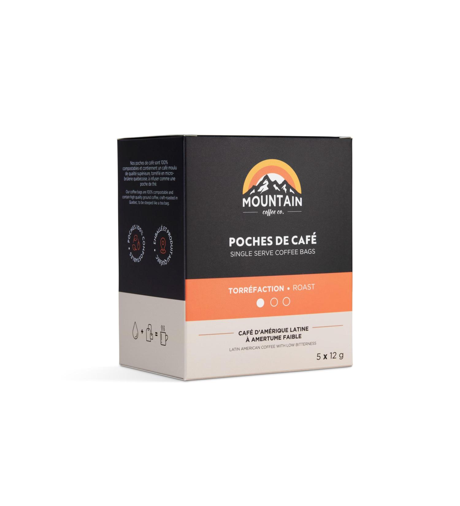 Mountain Coffee Co. | 5 Single Serve Steepable Coffee Bags - Light Roast - Buy Online on GoSupps.com