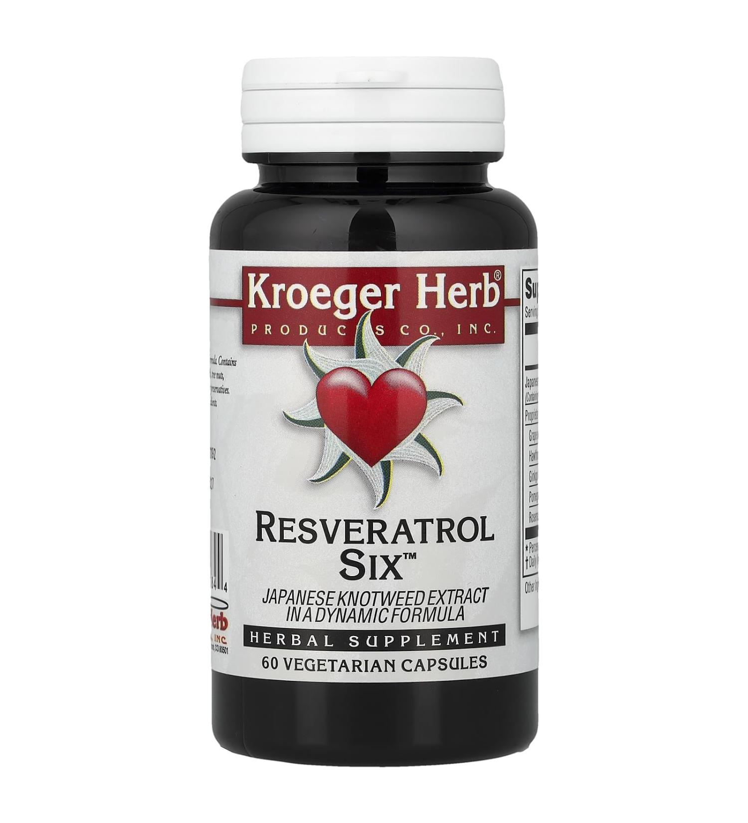 KROEGER HERB RESVERATROL SIX HERBAL 60 CAP