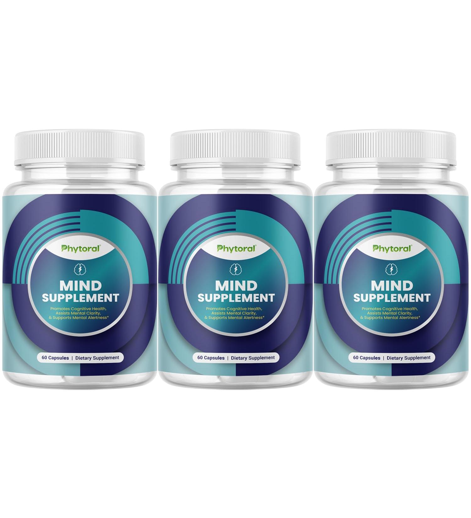 Nootropic Brain Supplement for Memory and Focus Enhancement - Vitamins for Brain, Mental Health & Clarity - Cognitive Health Complex for Mind's Vitality & Mental Alert - 60 Capsules - 3 Pack - Buy Online on GoSupps.com