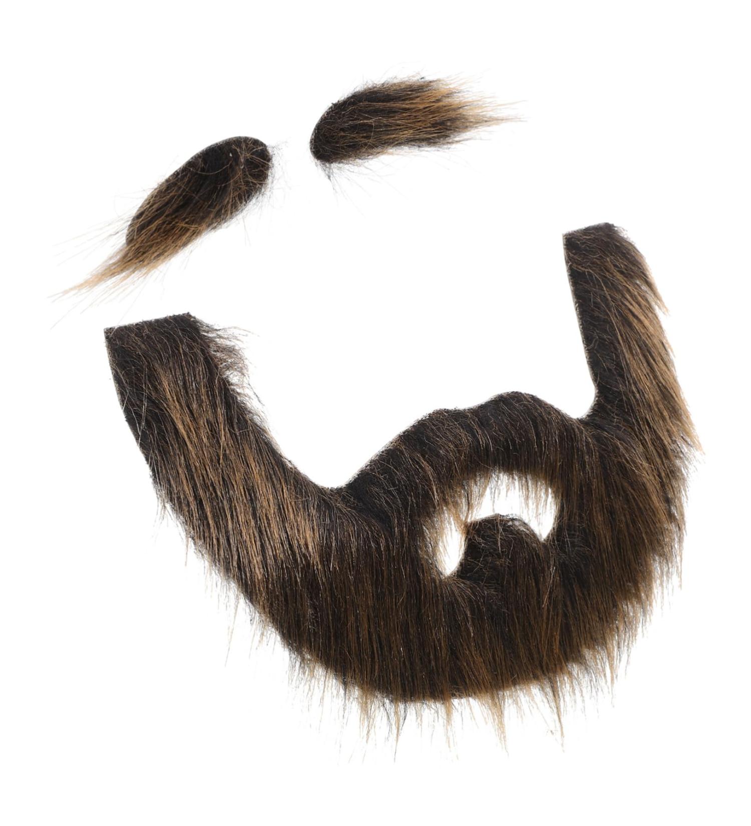 Healvian 1 Set Beard Dress up Halloween False Beards Mustache Sticker Realistic Mustache Beard Fake Plush - Buy Online on GoSupps.com