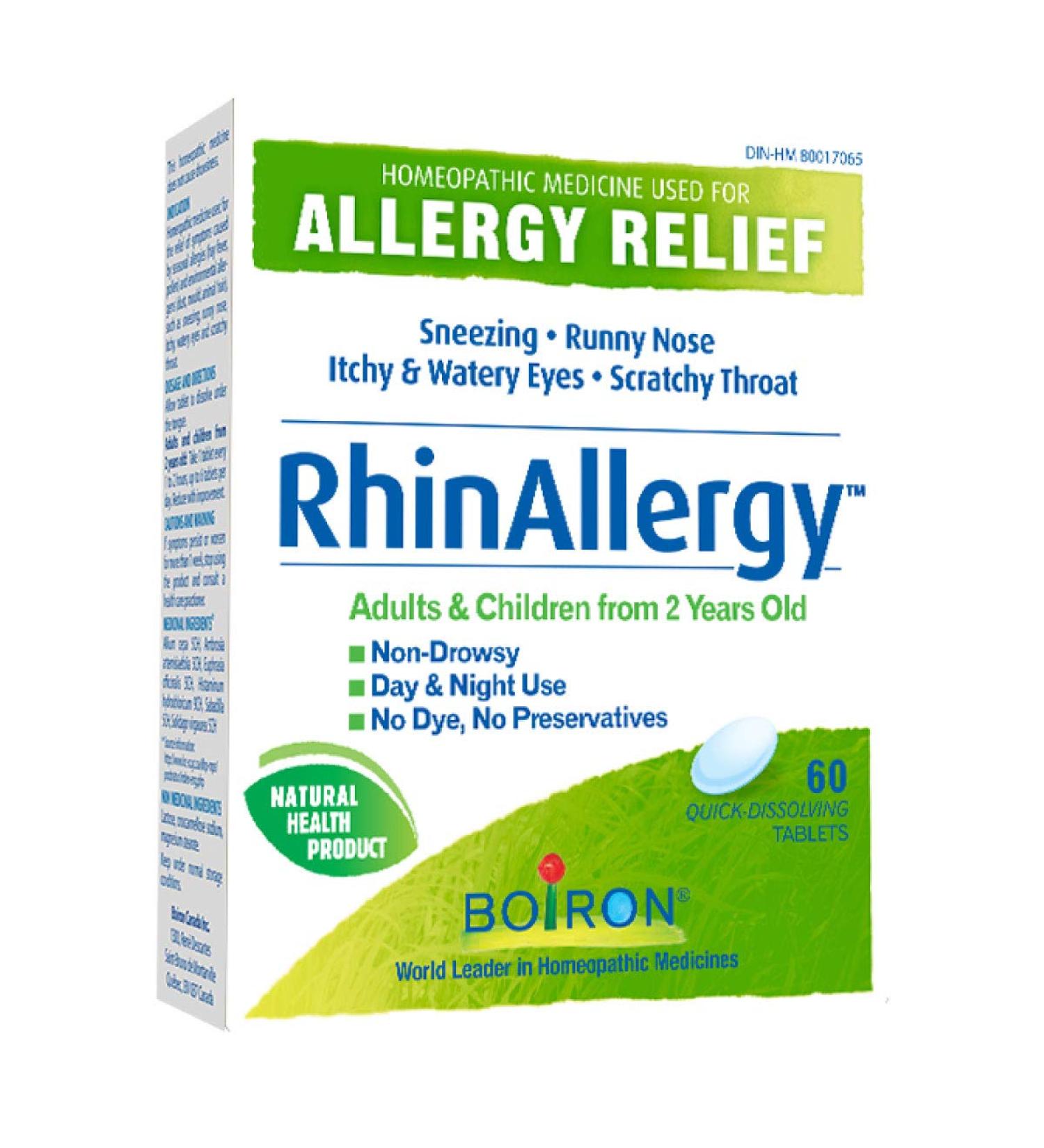 Boiron RhinAllergy for Relief from Allergy Symptoms of Sneezing Runny Nose and Itchy Eyes or Throat- 60 Tablets - Buy Online on GoSupps.com