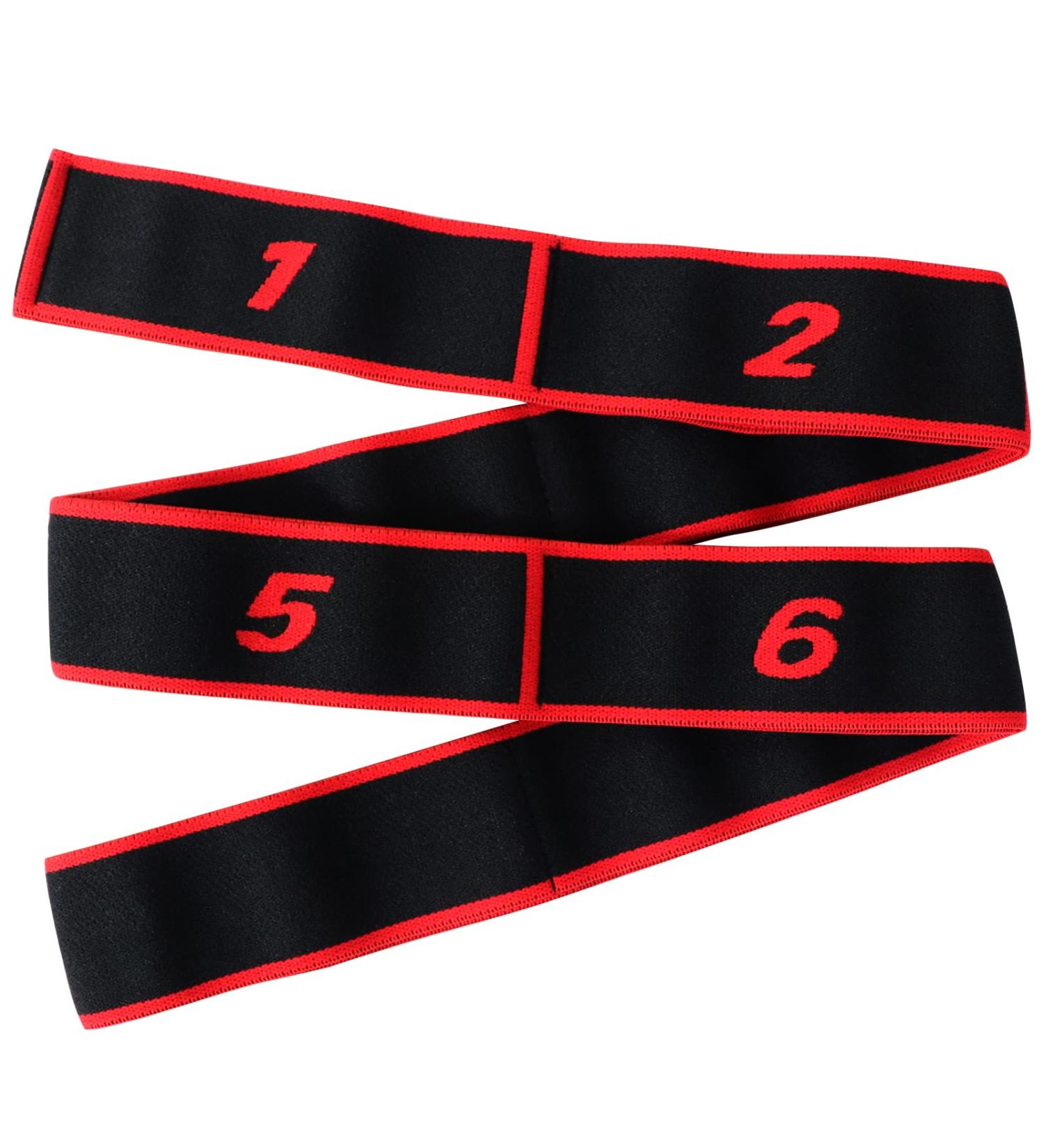 Quelcc Yoga Strap - 8 Loop Yoga Stretch Strap for Leg Training Fitness & Pilates (Red) - Enhance Flexibility & Strength - Buy Online on GoSupps.com