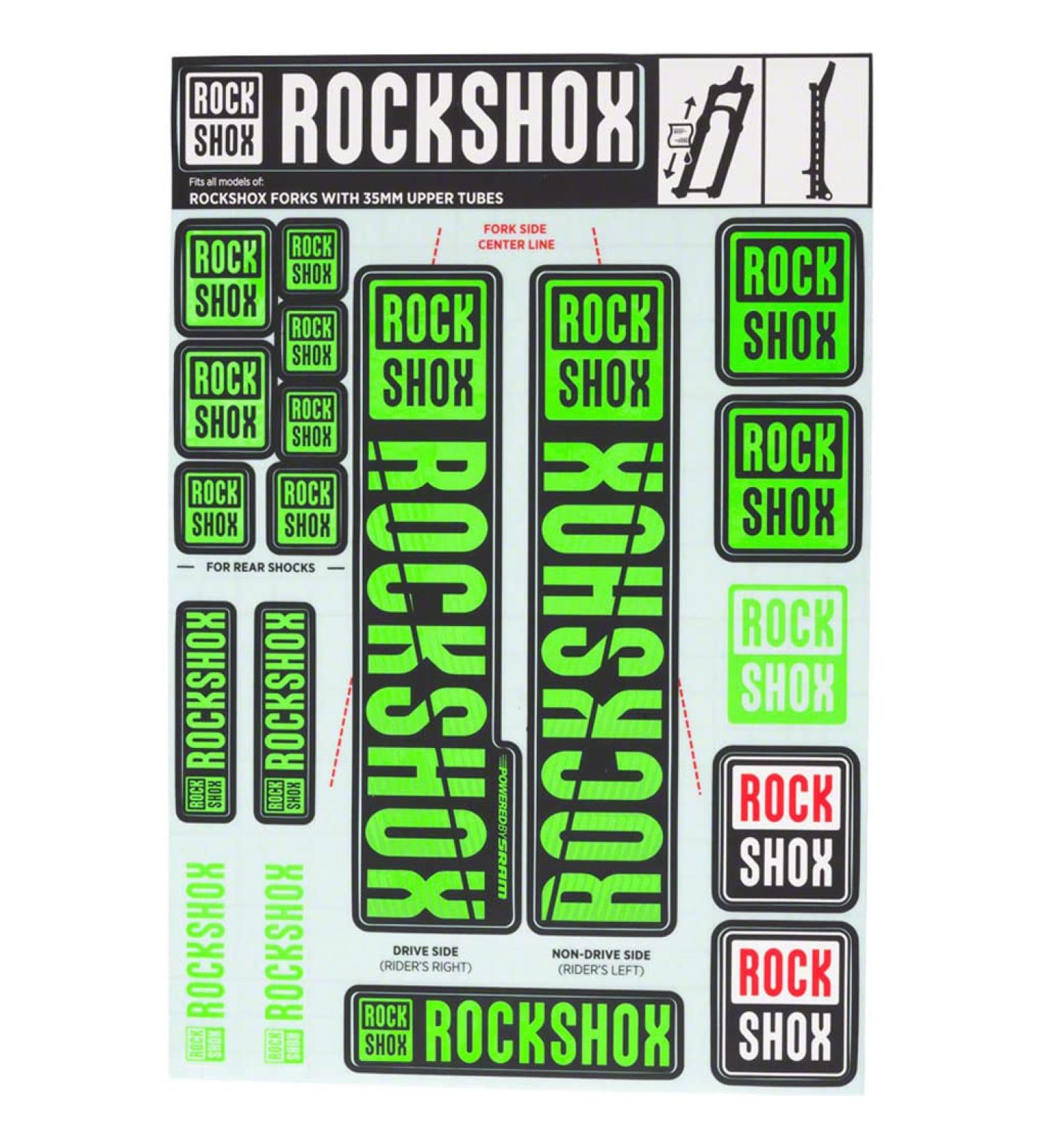 RockShox Unisex Rim Tapes-03054970 Rim Tapes Green 35mm Stanchions EU