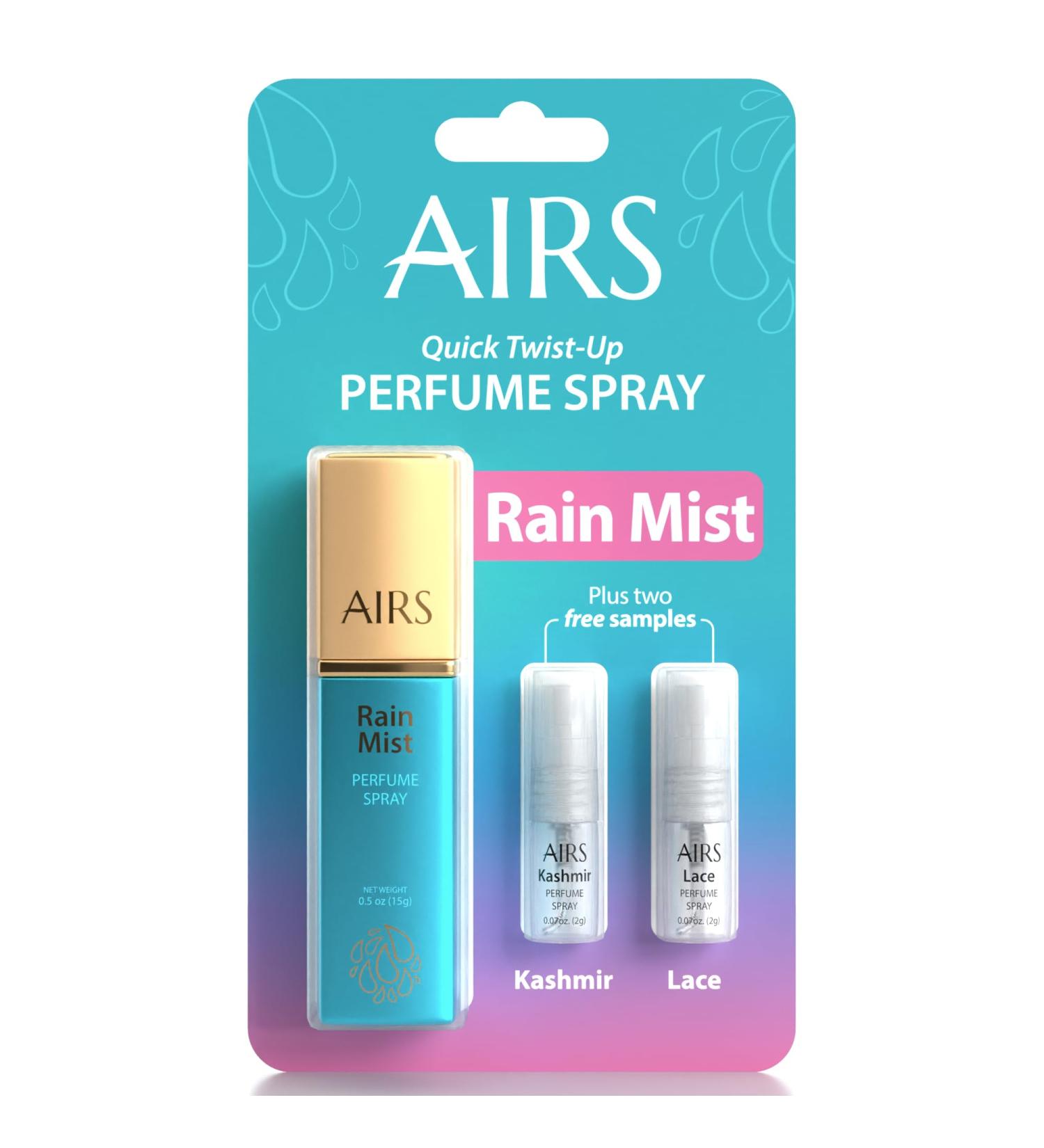 Rain Mist Quick Twist-Up Perfume Spray - Luxury Fragrance Mist + 2 Travel Size Perfume Samples for Women and Men Ideal for Gifting 0.5 oz 15ml Rain Mist Set - Buy Online on GoSupps.com